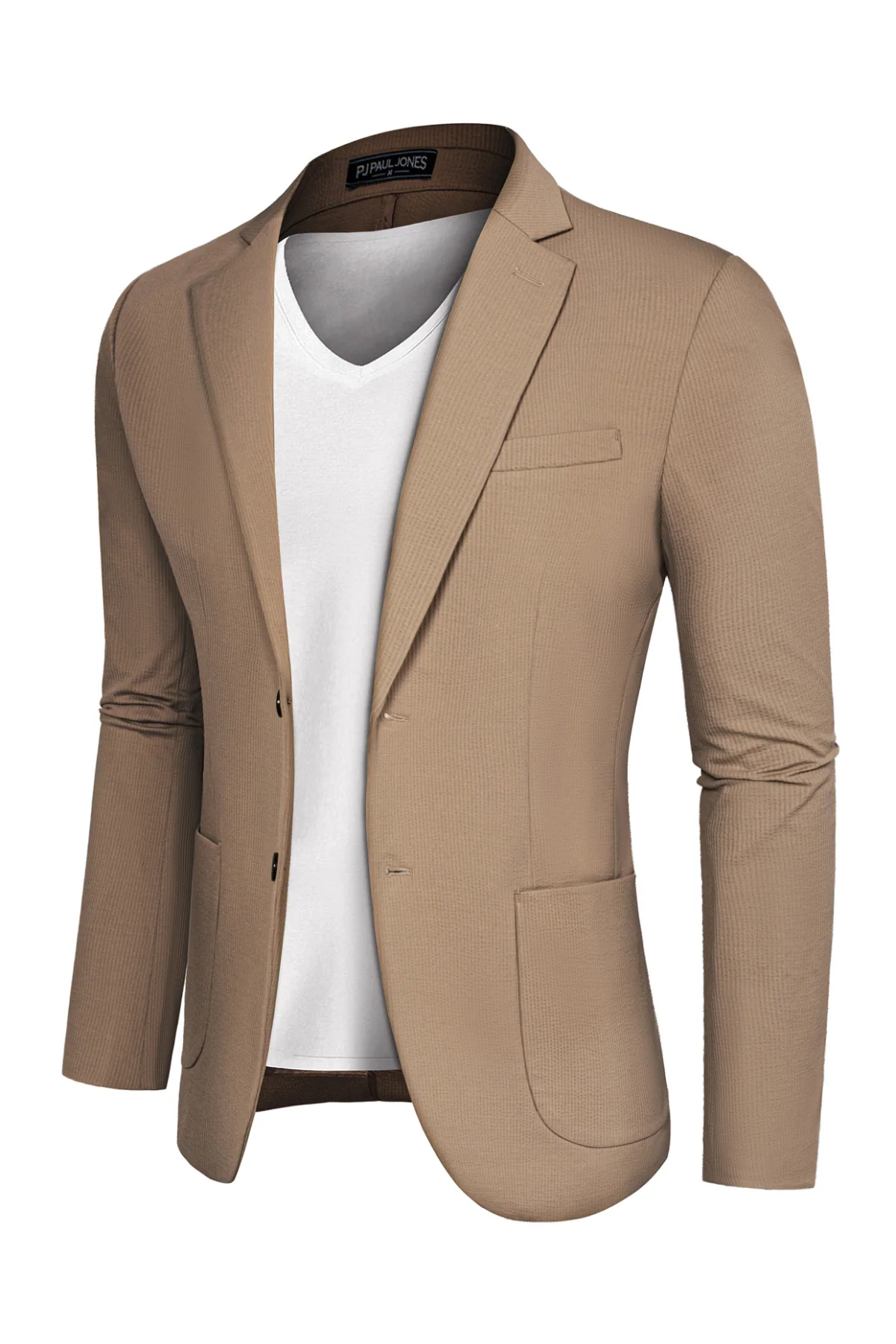 Casual Knit Blazer for Men Two Buttons Lightweight Business Sport Coat - Image 11