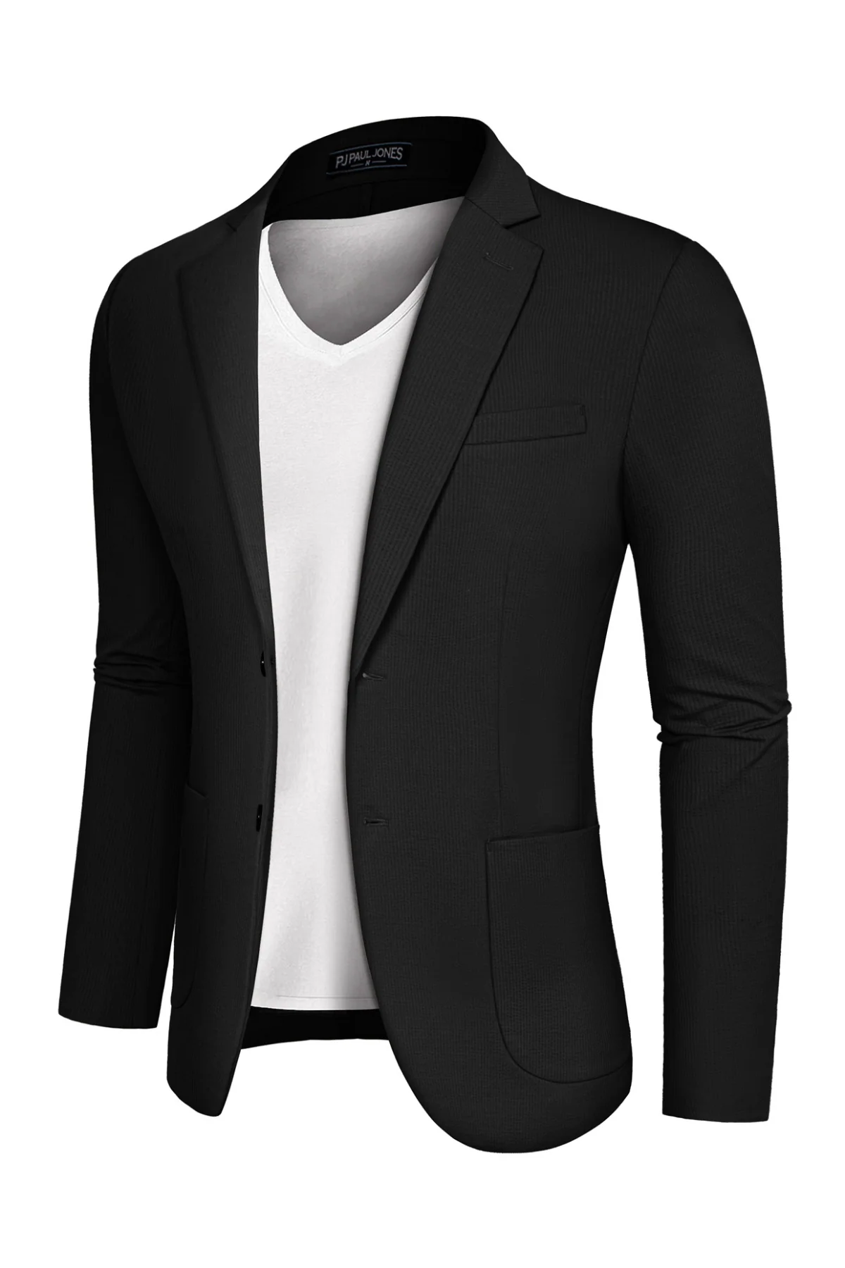Casual Knit Blazer for Men Two Buttons Lightweight Business Sport Coat - Image 5