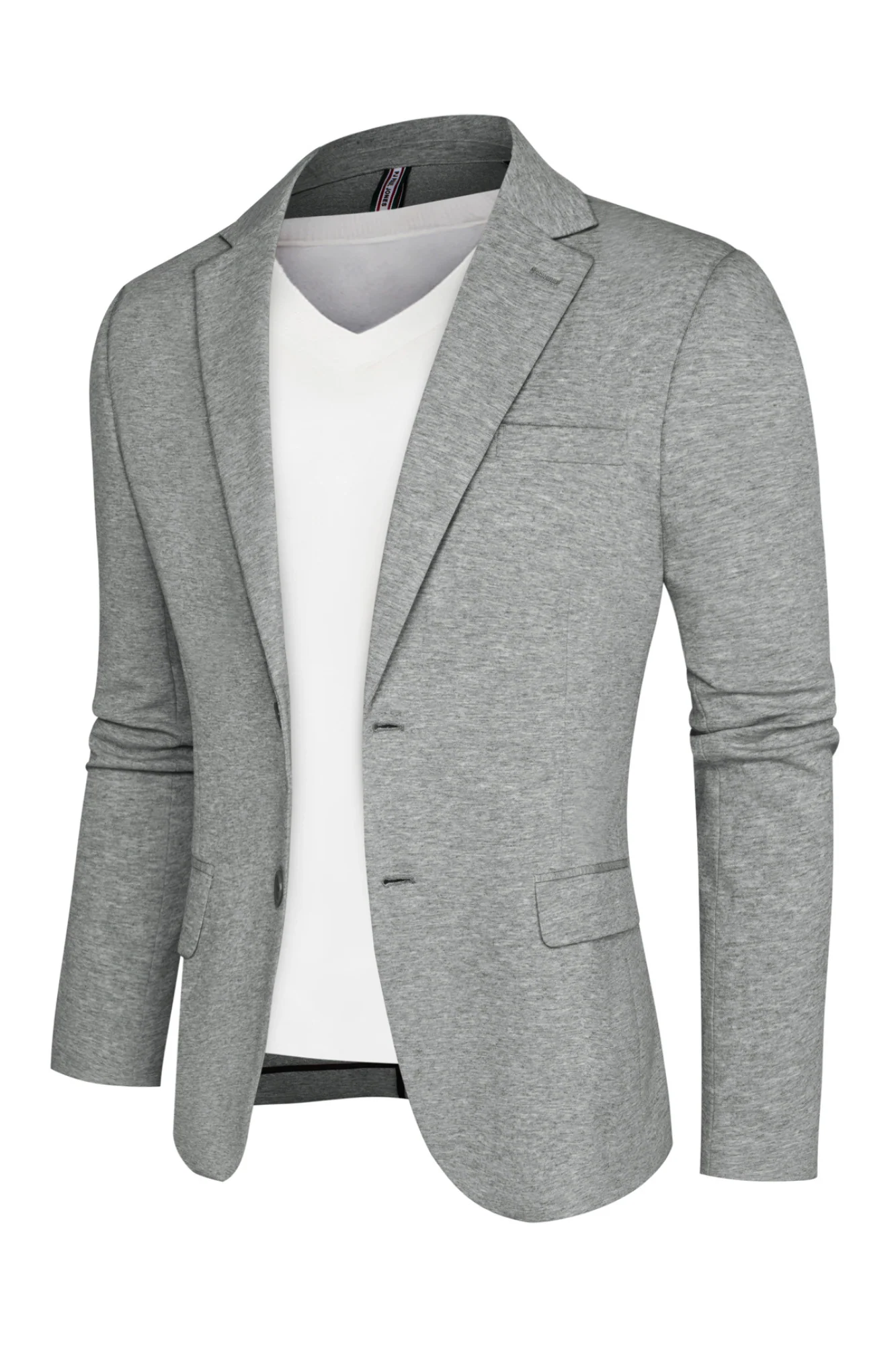 Men Back Slit Blazer Coat Casual Long Sleeve Notch Lapel Two-Button Suit Coat - Image 11