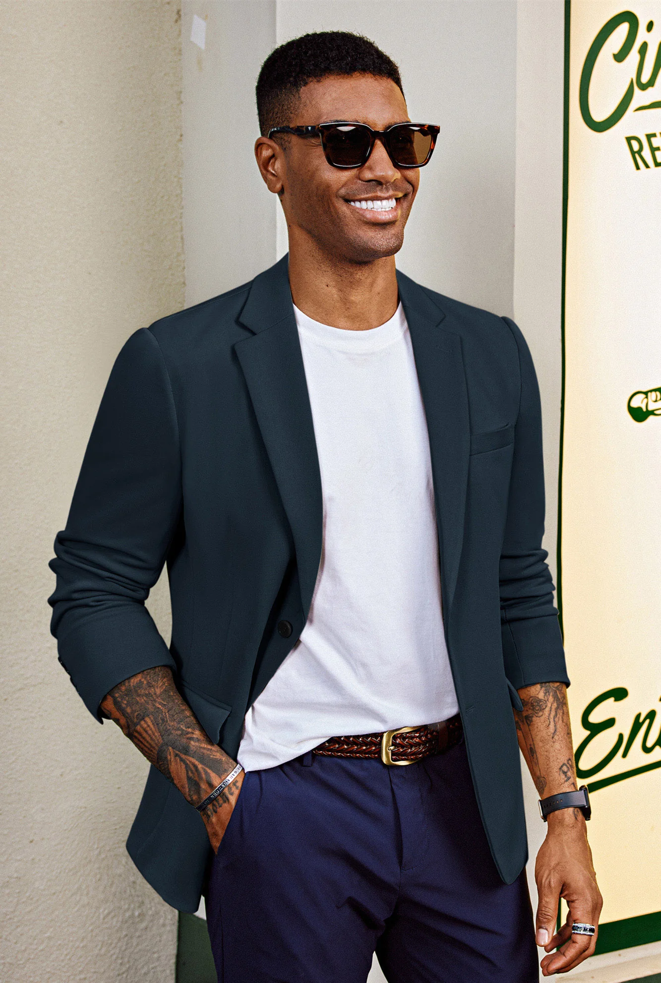 Men Back Slit Blazer Coat Casual Long Sleeve Notch Lapel Two-Button Suit Coat - Image 9