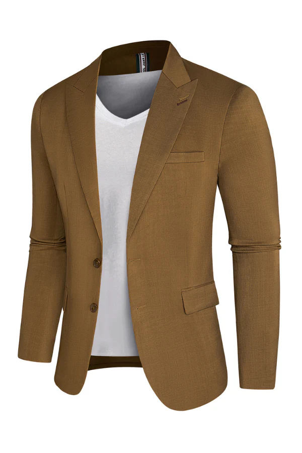 Men Back Slit Blazer Coat Casual Peak Lapel Two-Button Suit Coat - Image 21
