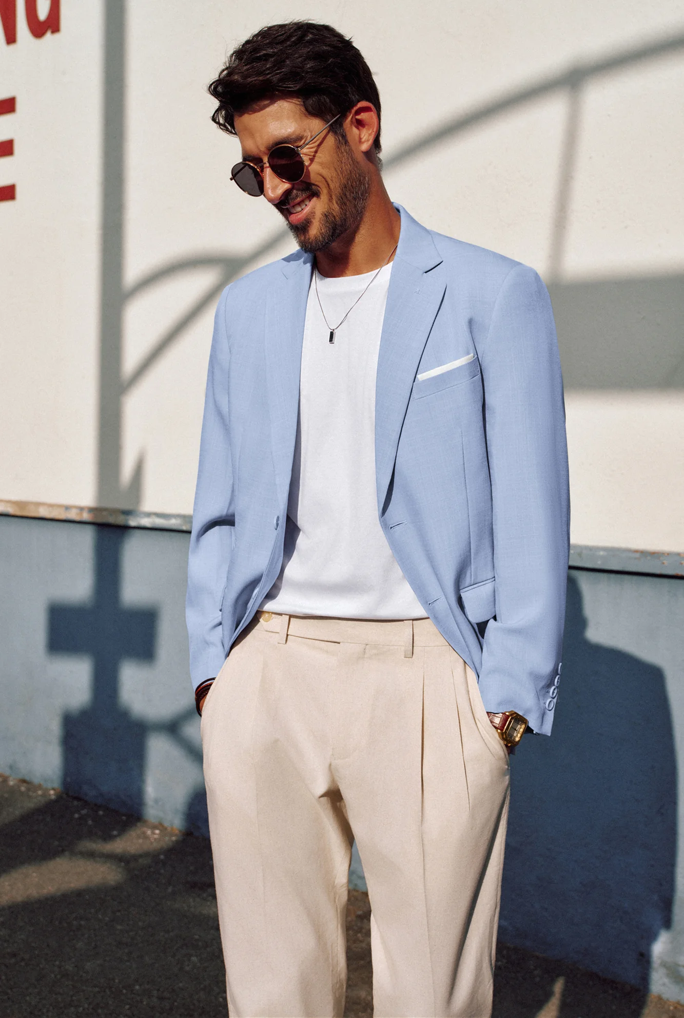 Men Back Slit Blazer Coat Casual Two-Button Notch Lapel Suit Coat - Image 24
