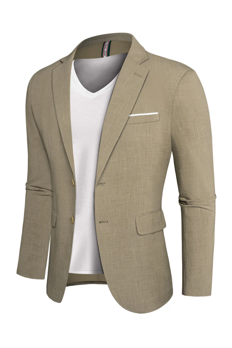 Men Back Slit Blazer Coat Casual Two-Button Notch Lapel Suit Coat - Image 11