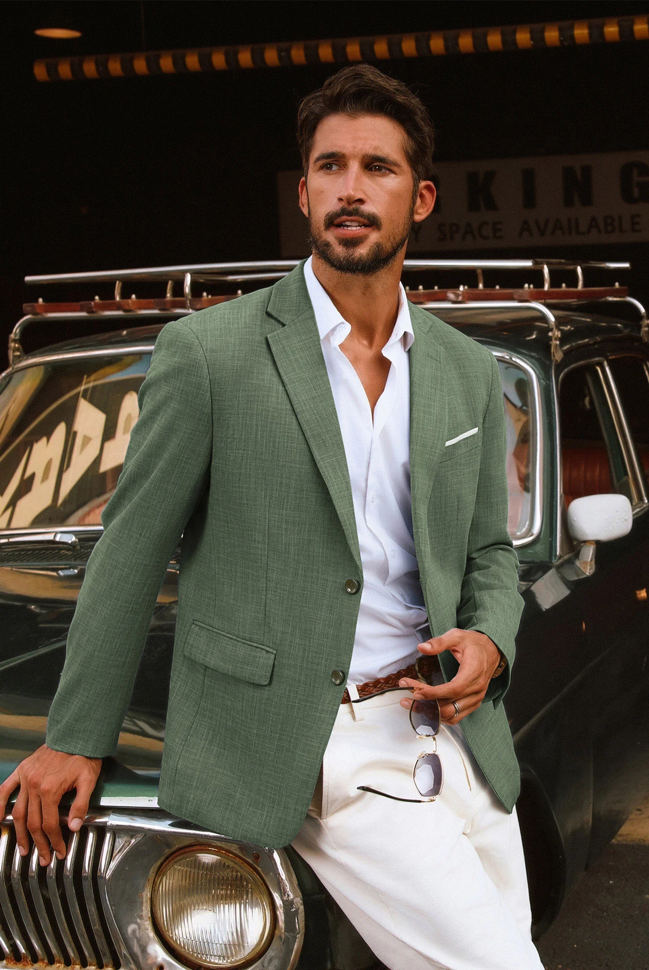 Men Back Slit Blazer Coat Casual Two-Button Notch Lapel Suit Coat - Image 17