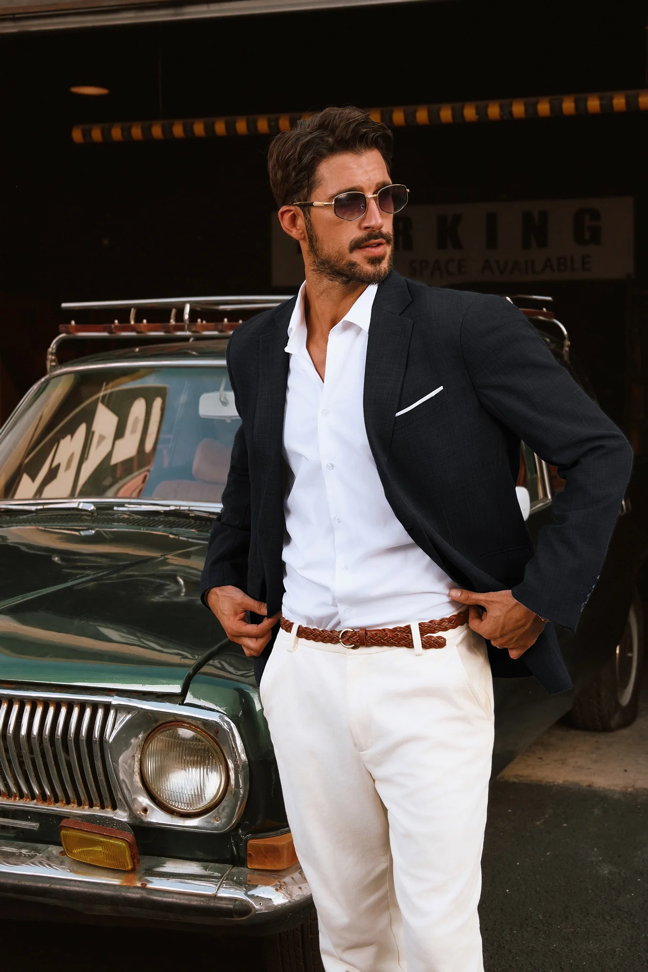 Men Back Slit Blazer Coat Casual Two-Button Notch Lapel Suit Coat - Image 7