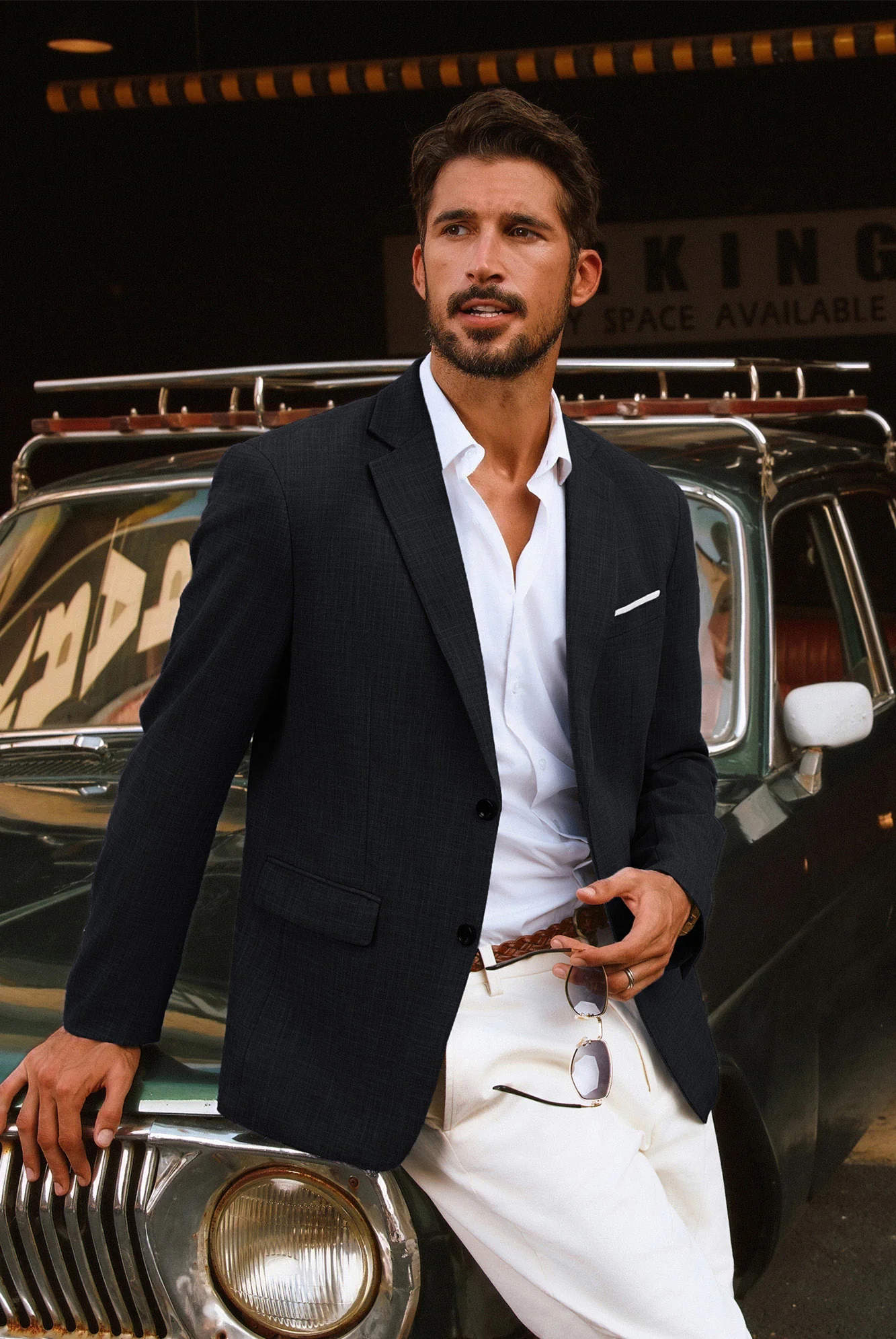 Men Back Slit Blazer Coat Casual Two-Button Notch Lapel Suit Coat - Image 8