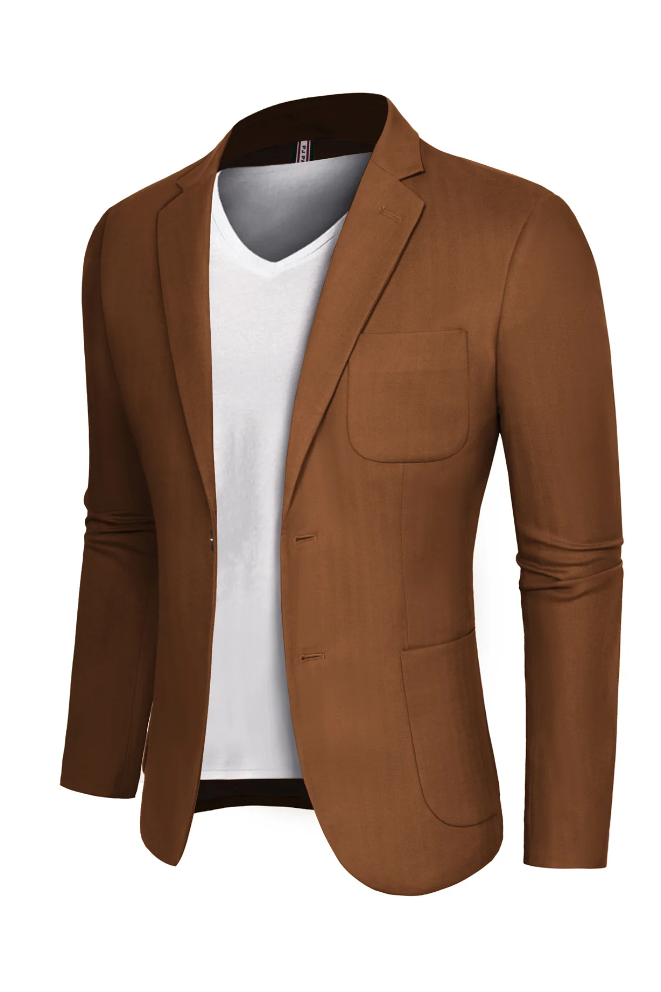 Men Back Slit Blazer Coat Casual Two-Button Notch Lapel V-Neck Suit Coat - Image 30