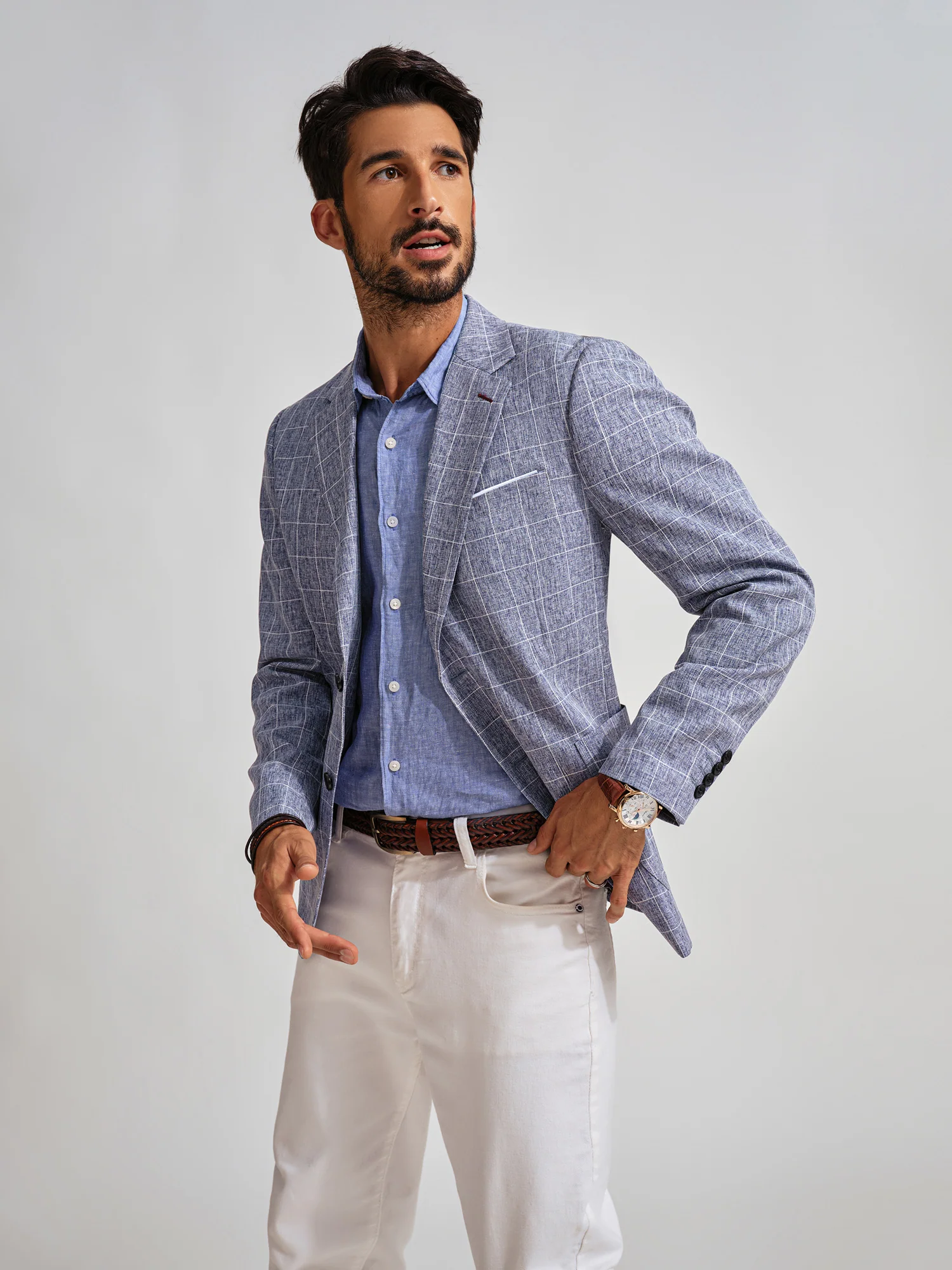 Men Basic Blazer Coat Casual Notch Lapel Two-Button Suit Coat - Image 23