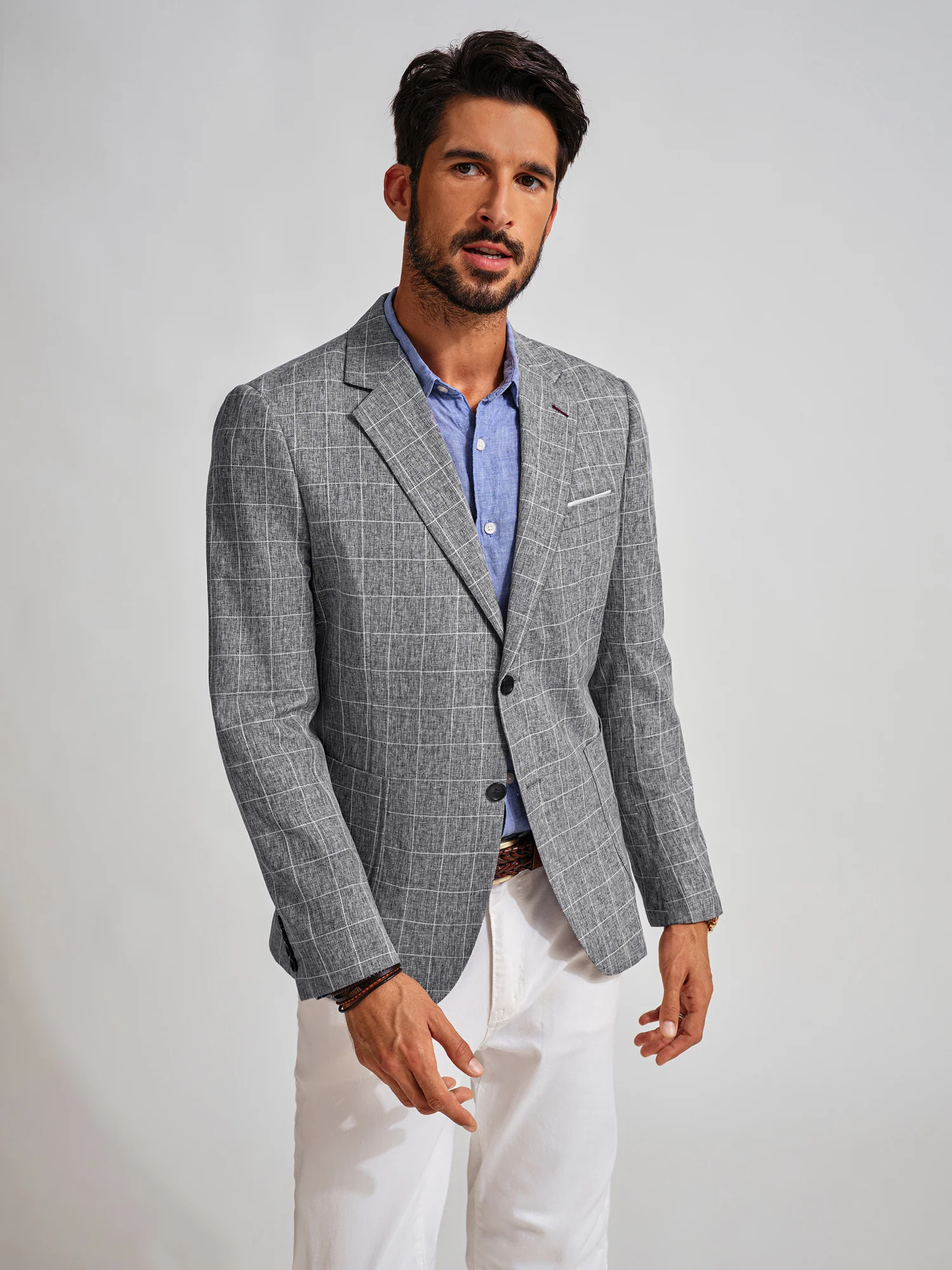Men Basic Blazer Coat Casual Notch Lapel Two-Button Suit Coat - Image 27