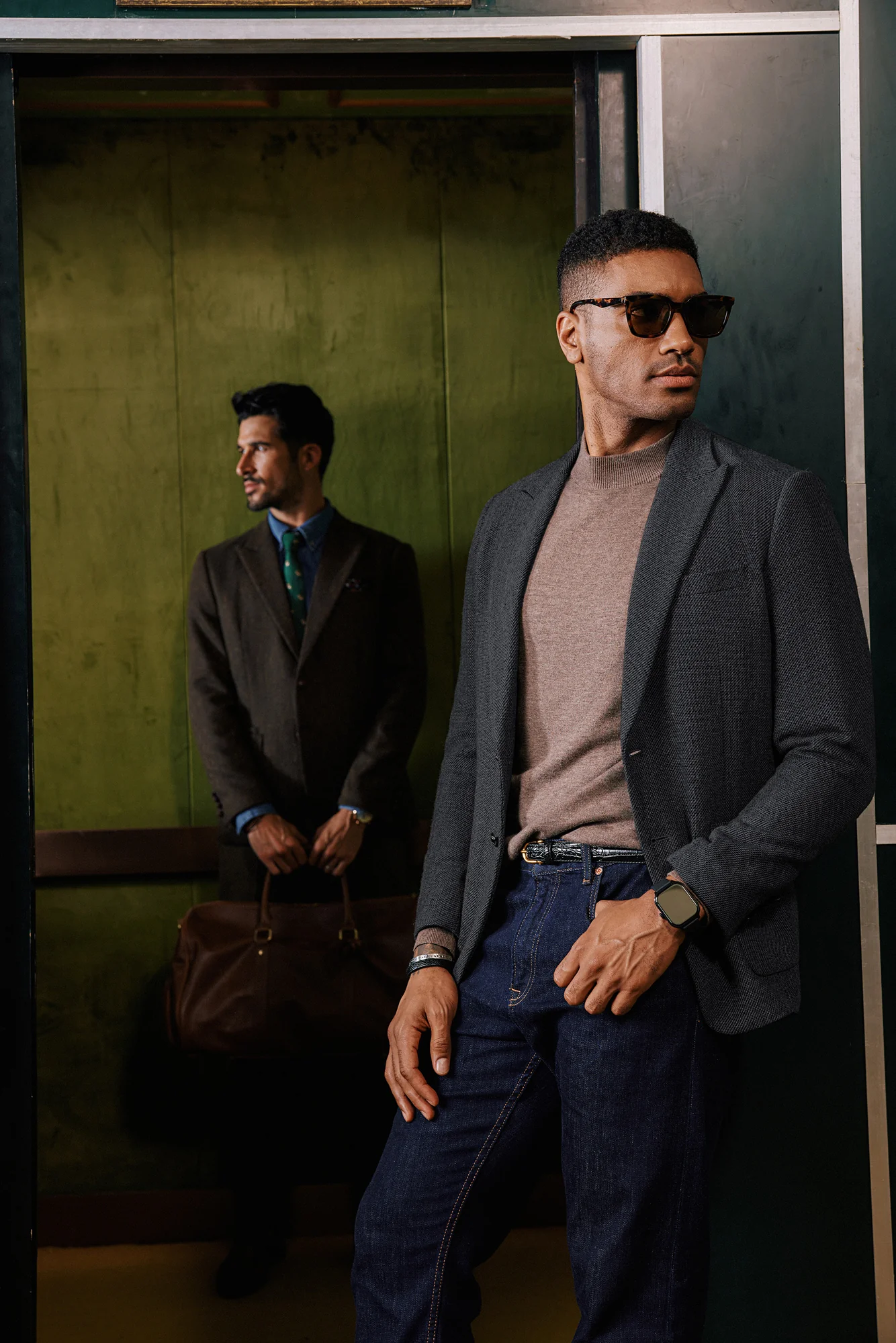 Men Basic Blazer Coat Long Sleeve Peak Lapel Two-Button Casual Suit Coat - Image 21