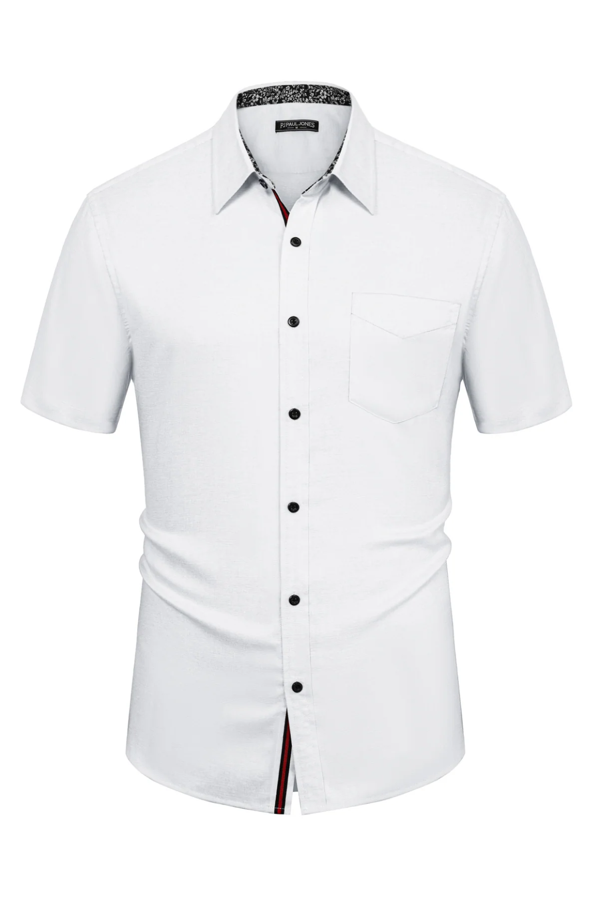 Men Basic Shirt Casual Short Sleeve Classic Collar Button-up Tops - Image 16