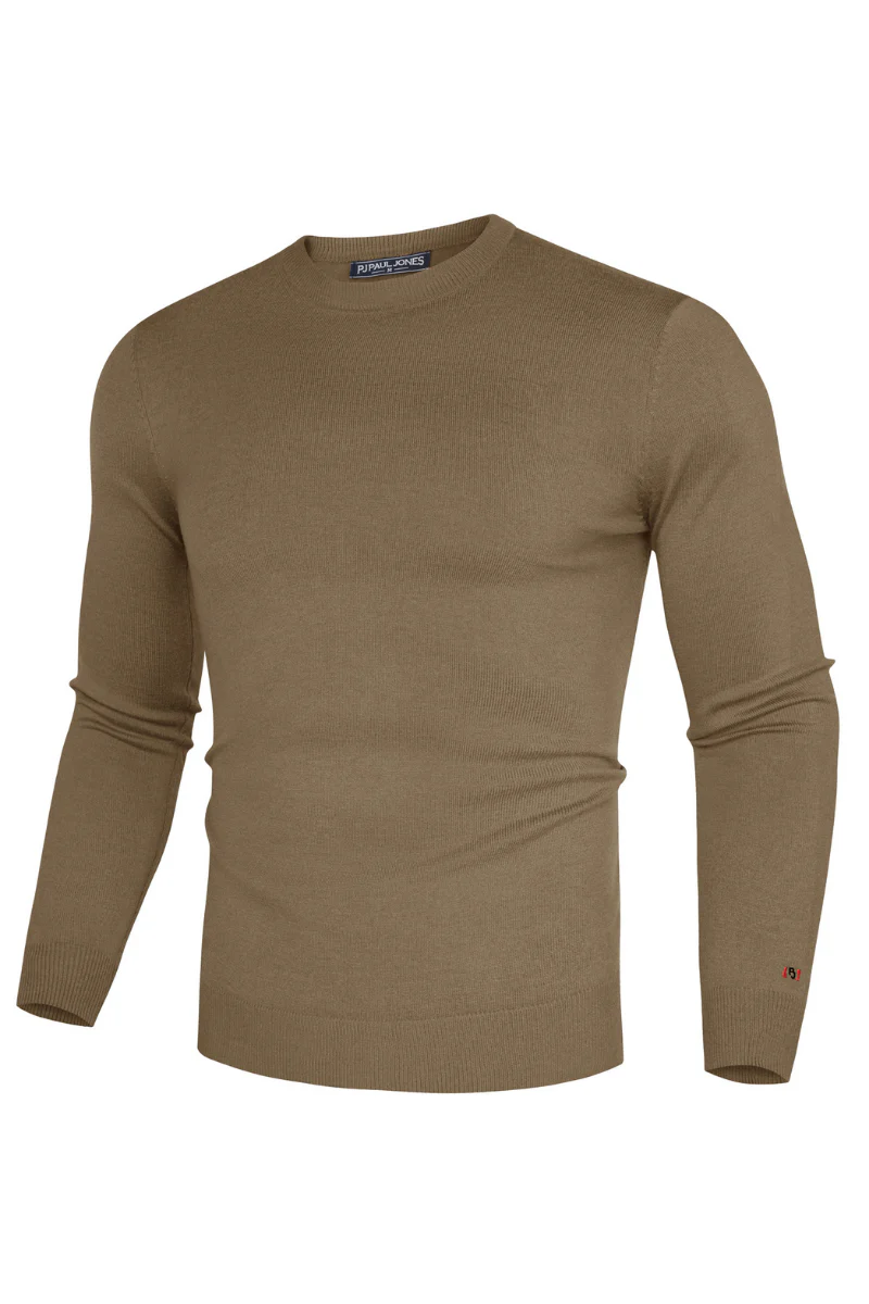 Men Basic Sweater Casual Long Sleeve Crew Neck Ribbed Cuff Thin Pullover - Image 12