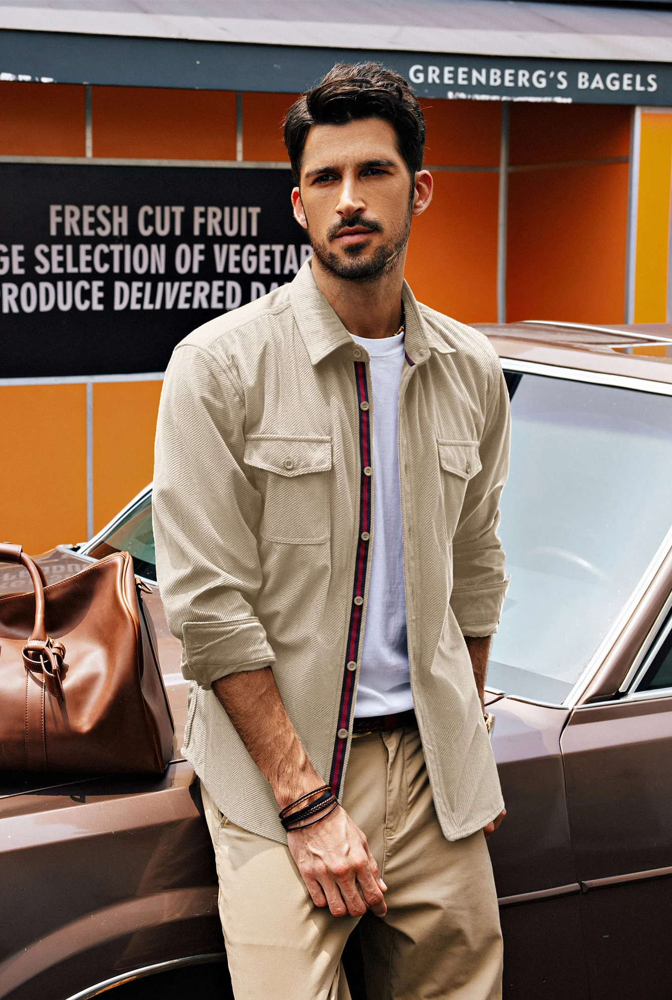 Men Classic Collar Shirt with Dual Pockets Casual Long Sleeve Button-up Tops - Image 18