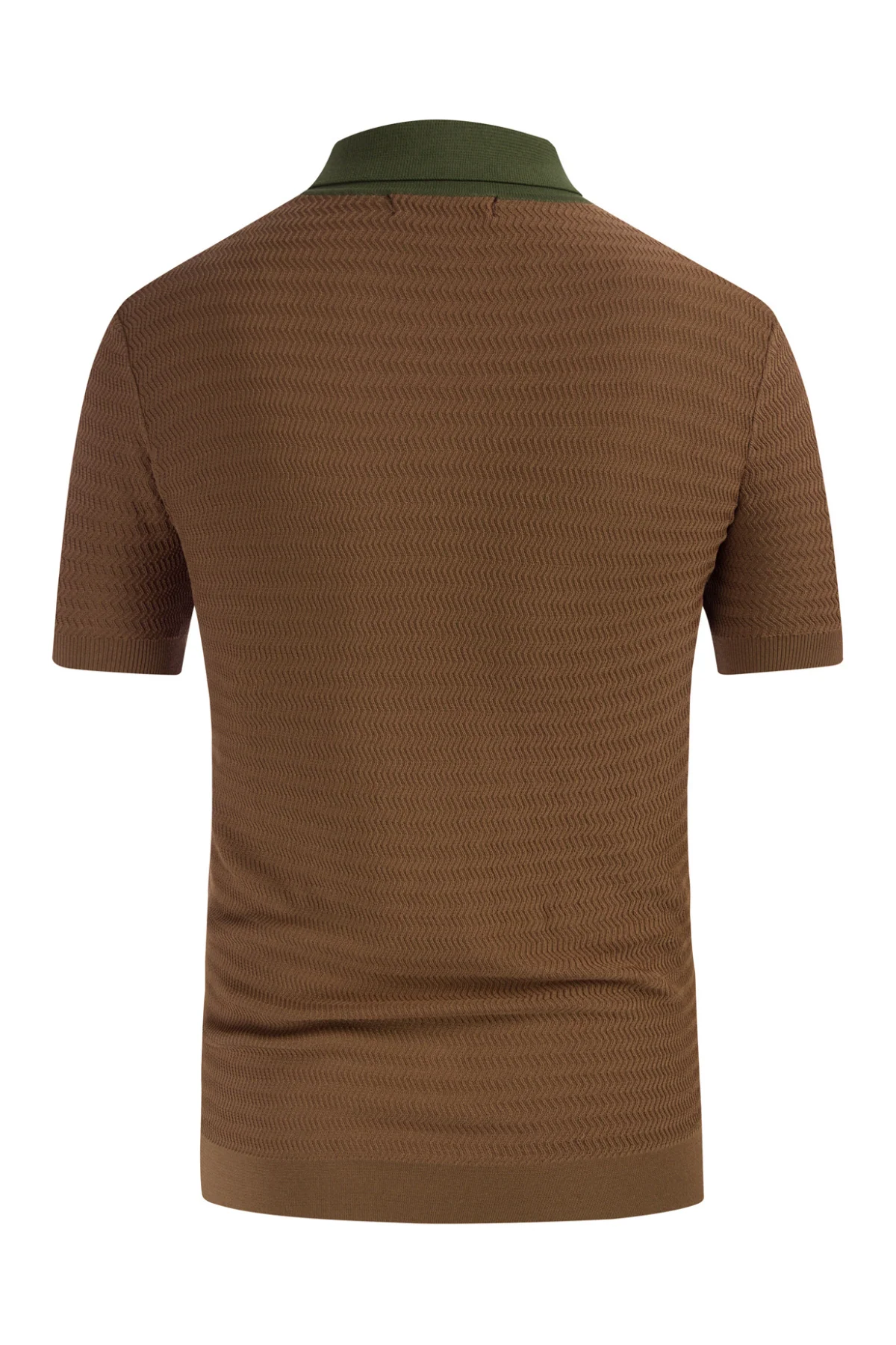 Men Contrast Color Cardigan Sweater Short Sleeve Lapel Button-up Knitwear - Image 18