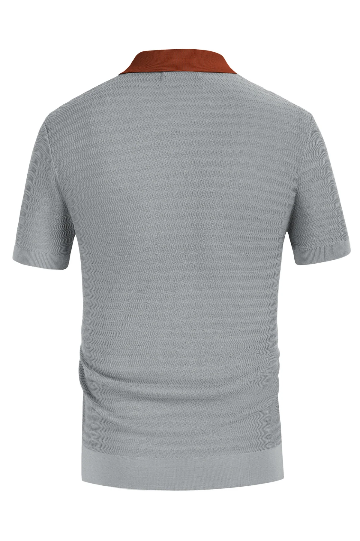 Men Contrast Color Cardigan Sweater Short Sleeve Lapel Button-up Knitwear - Image 22