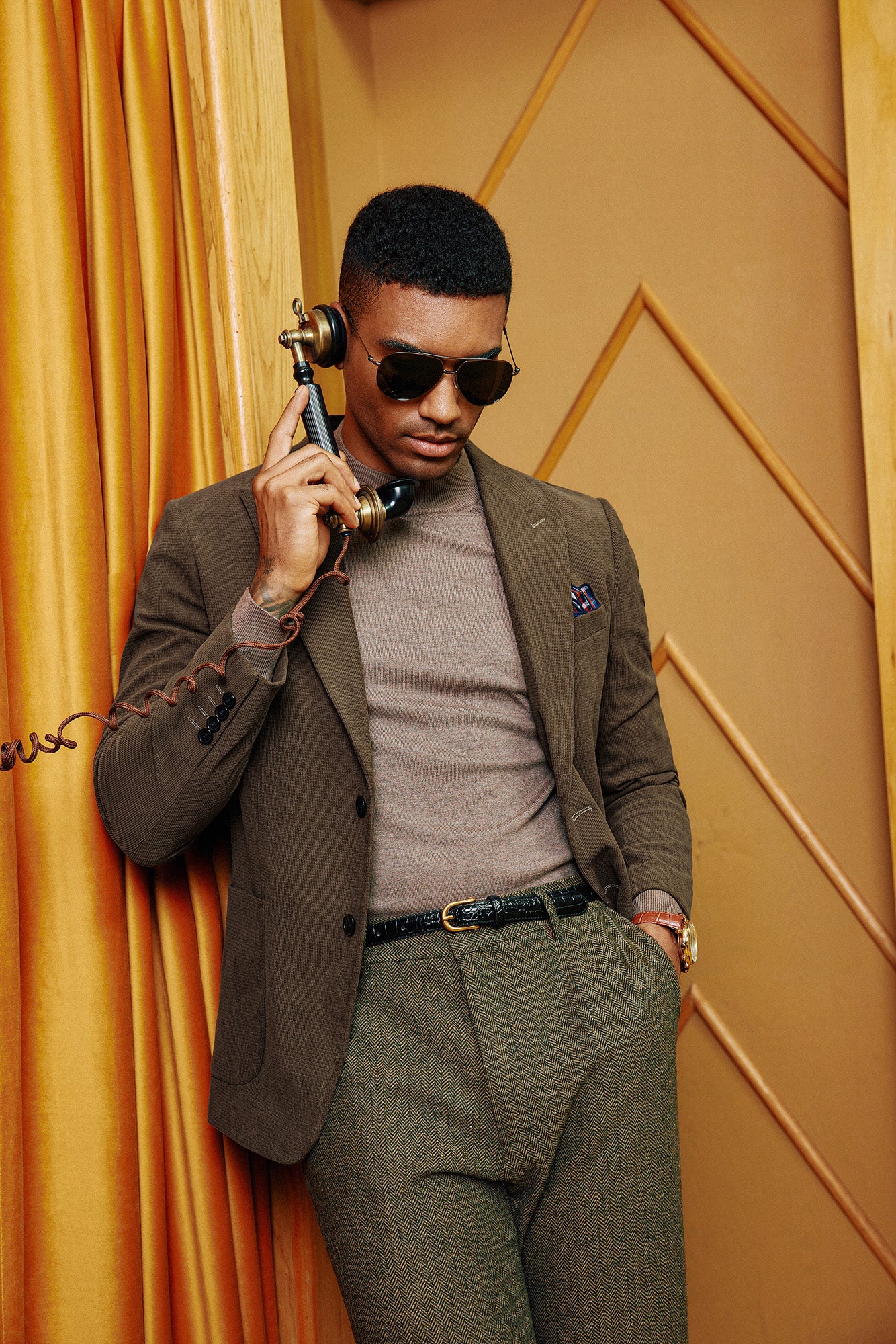 Men Corduroy Blazer Coat Casual Two-Button Peak Lapel Back Slit Suit Coat - Image 23