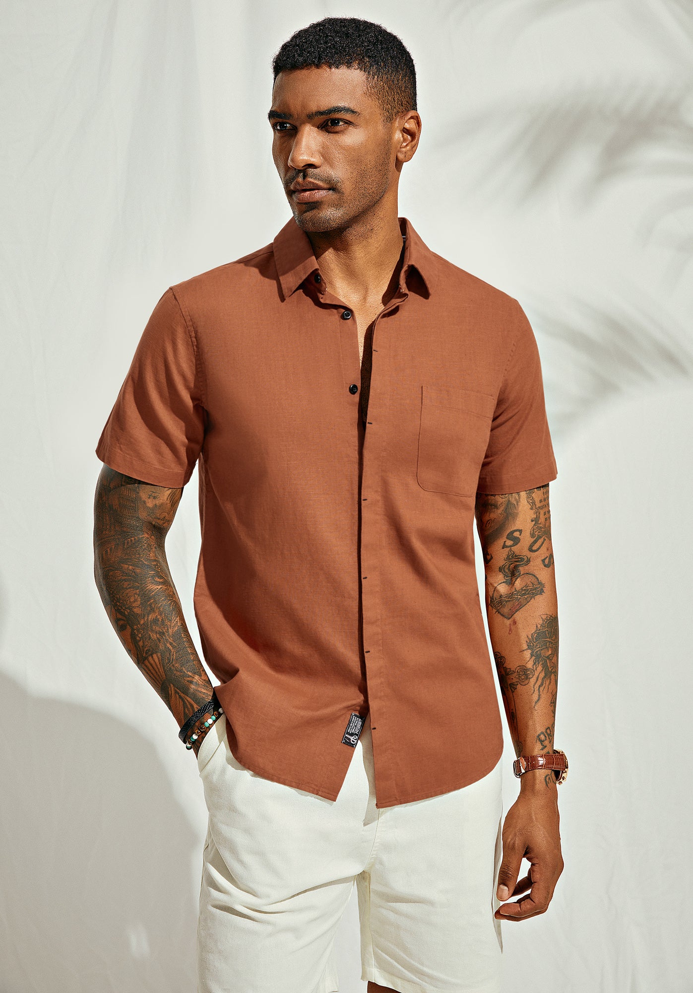 Men Cuban Guayabera Shirt Casual Short Sleeve Button Down Cardigan Shirts Beach Tops Cotton - Image 19