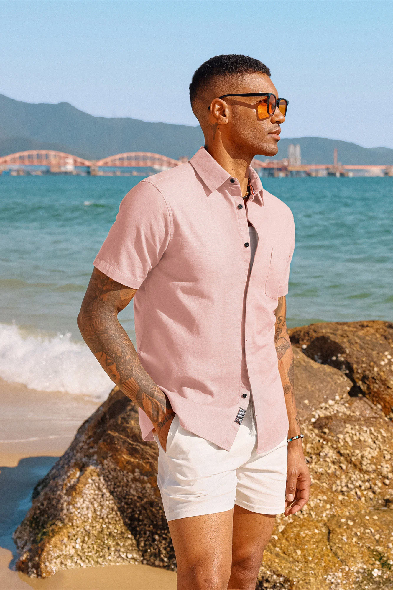 Men Cuban Guayabera Shirt Casual Short Sleeve Button Down Cardigan Shirts Beach Tops Cotton - Image 43