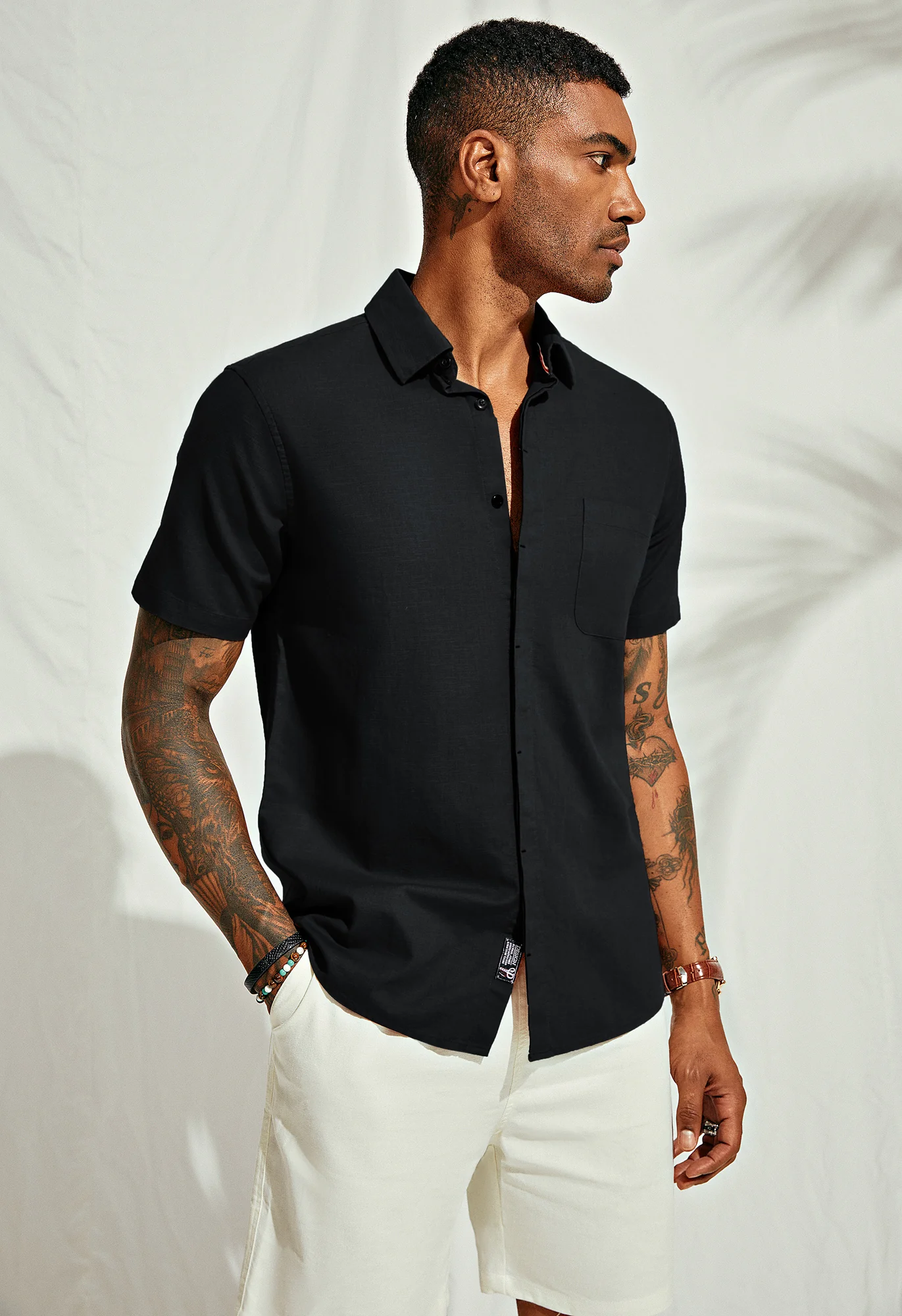 Men Cuban Guayabera Shirt Casual Short Sleeve Button Down Cardigan Shirts Beach Tops Cotton - Image 6