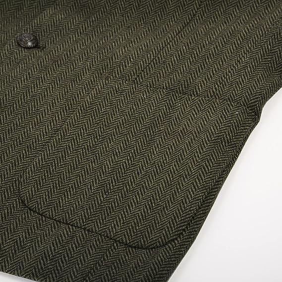 Men Faux Suede Patchwork Blazer Coat Notch Lapel Two-Button Back Slit Coat - Image 15