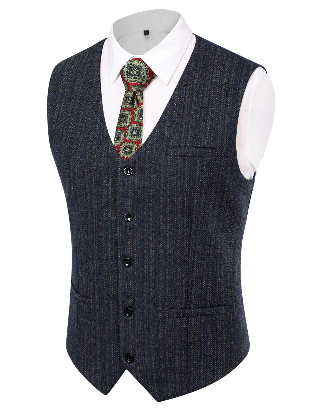 Men Handkerchief Hem Vest Coat V-Neck Single Breasted Casual Waistcoat