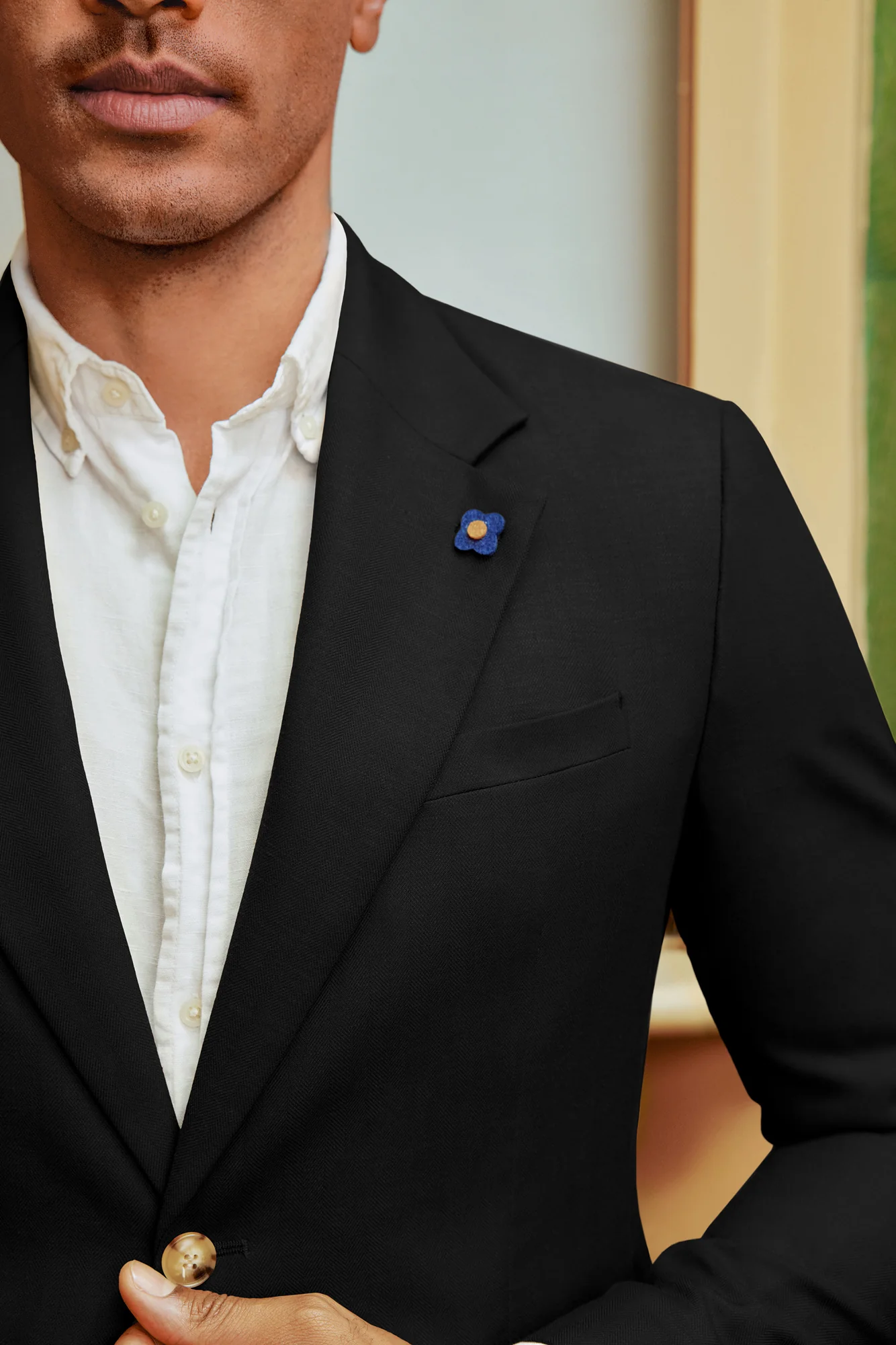 Men Notch Lapel Blazer Coat Casual Two-Button Back Slit Suit Coat - Image 10