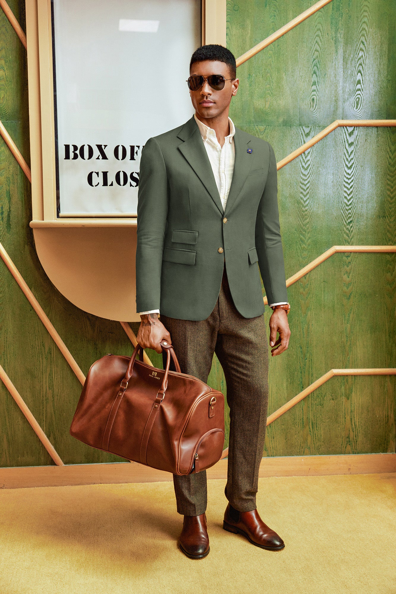 Men Notch Lapel Blazer Coat Casual Two-Button Back Slit Suit Coat - Image 28