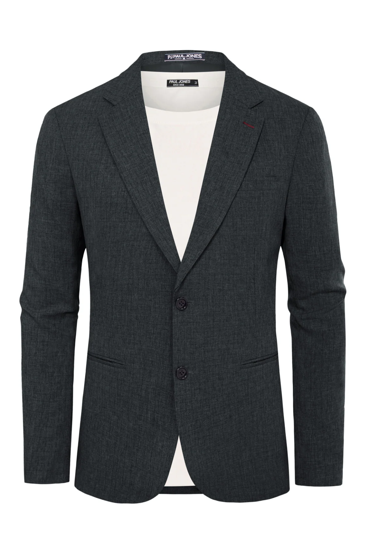 Men Notch Lapel Blazer Coat Casual Two Buttons Back Slit Suit Coats - Image 14