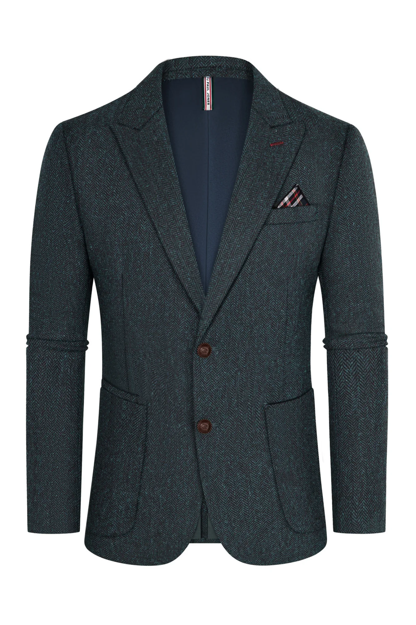 Men Peak Lapel Blazer Coat Casual Long Sleeve Two-Button Suit Coat - Image 16
