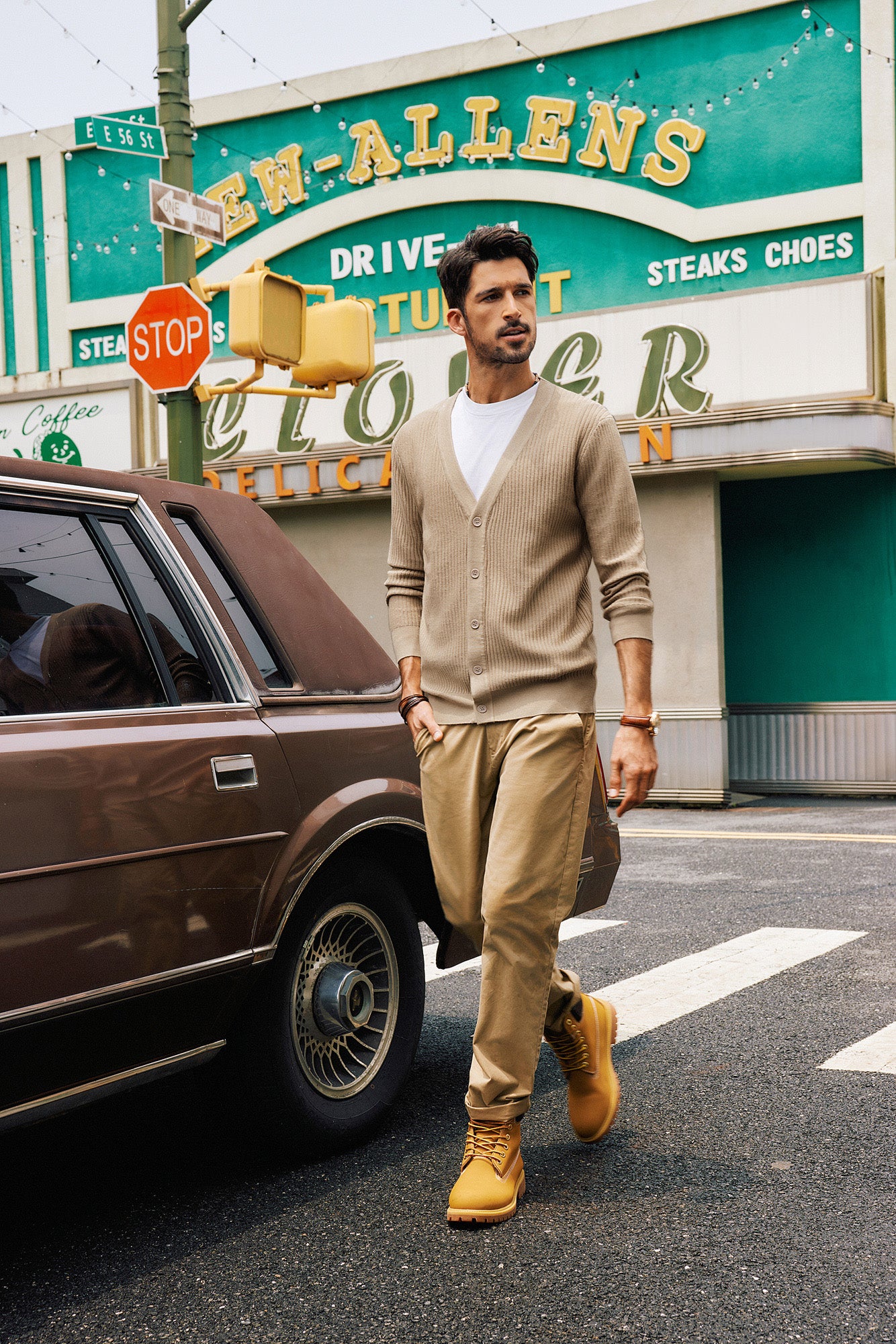 Men Ribbed Knitted Cardigan Long Sleeve V-Neck Button-up Sweater Knitwear - Image 20