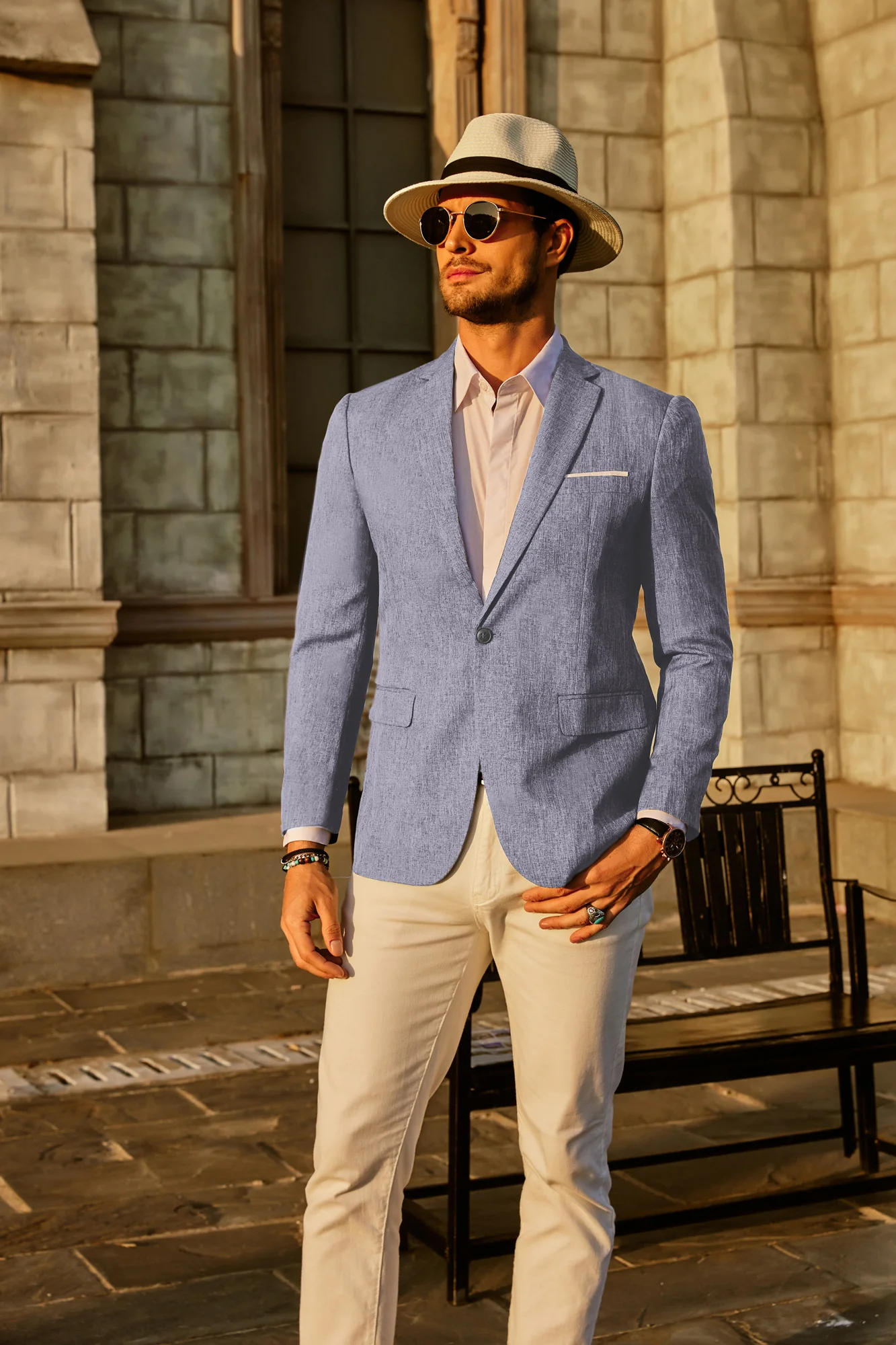 Men's Casual Lightweight Blazer Sport Coat One Button Business Suit Jacket - Image 12