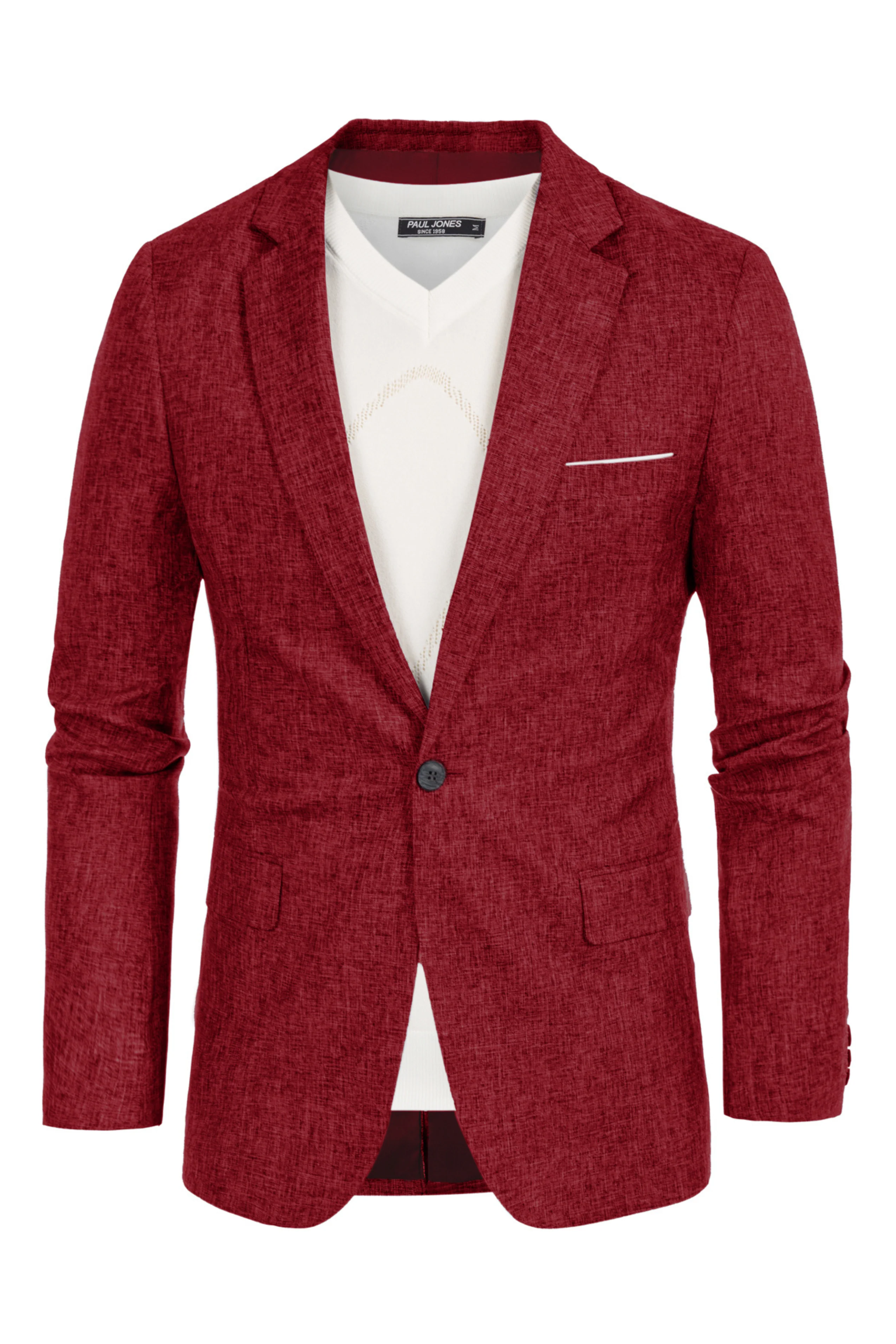 Men's Casual Lightweight Blazer Sport Coat One Button Business Suit Jacket - Image 21