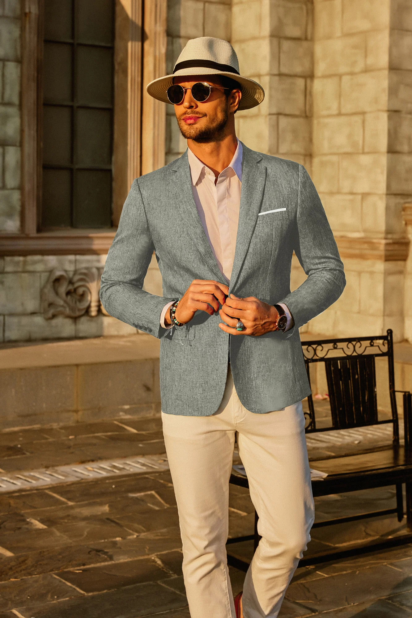 Men's Casual Lightweight Blazer Sport Coat One Button Business Suit Jacket - Image 33