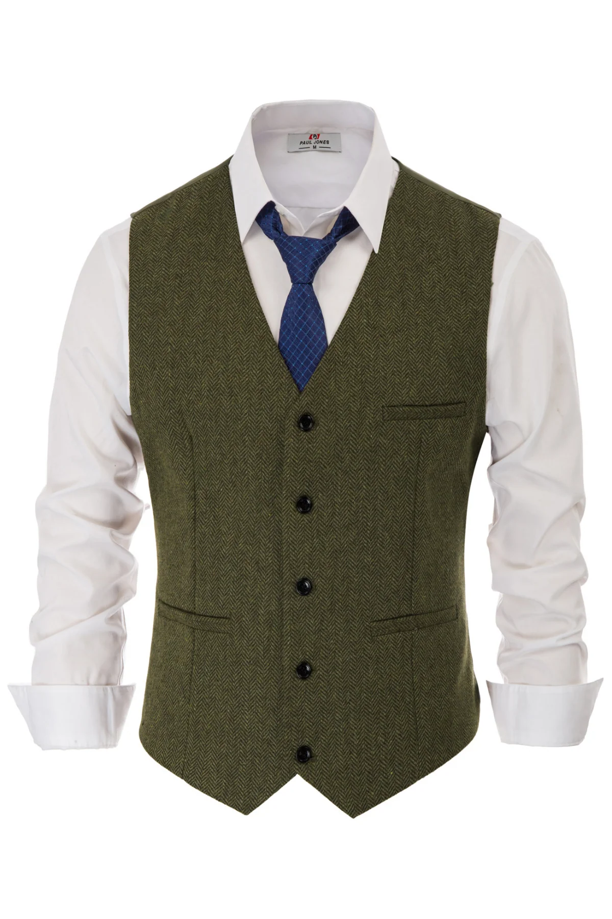 Men’s Slim Fit V-Neck Single Breasted Handkerchief Hem Waistcoat Vest Coat - Image 3