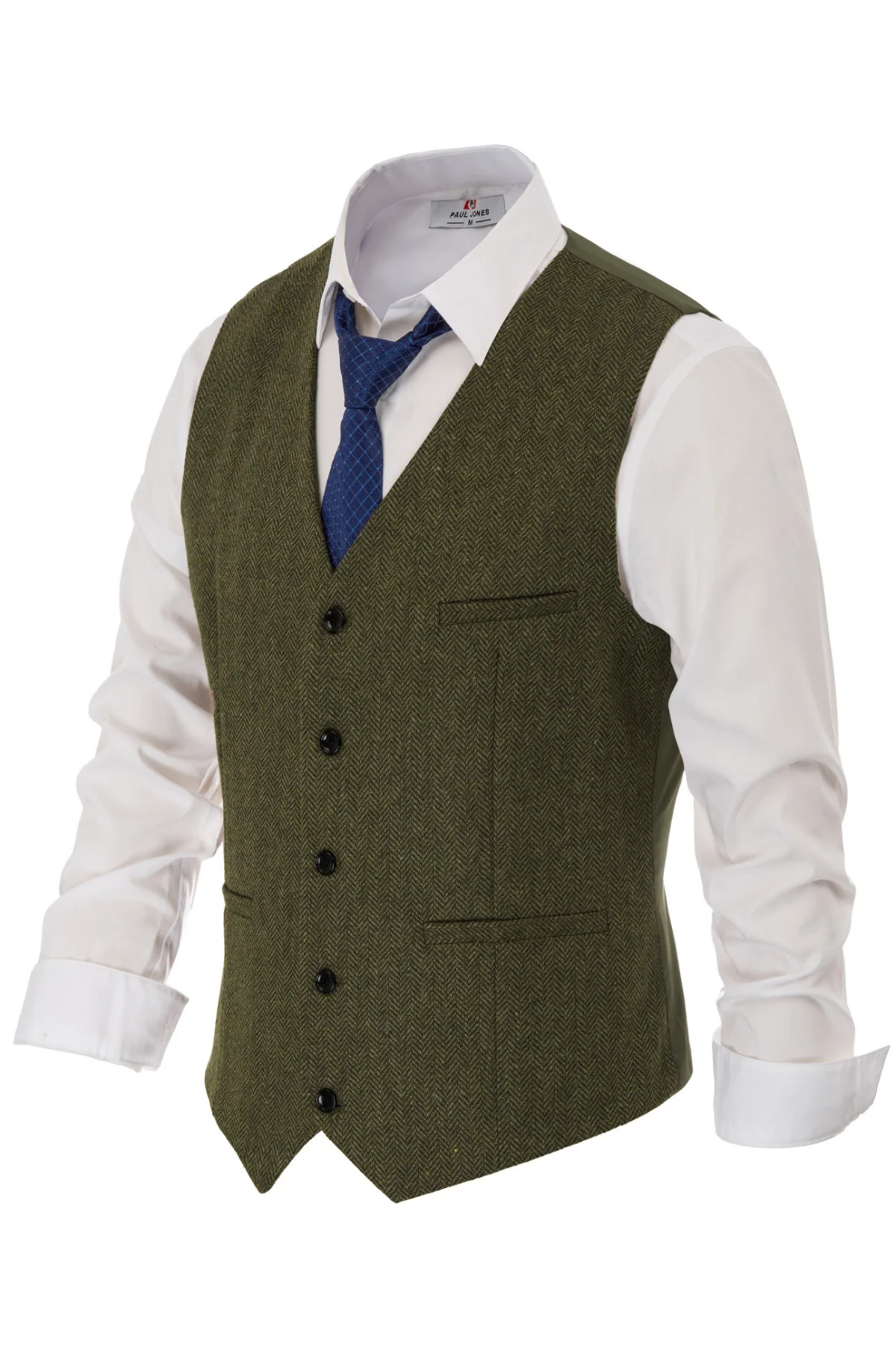 Men’s Slim Fit V-Neck Single Breasted Handkerchief Hem Waistcoat Vest Coat - Image 4