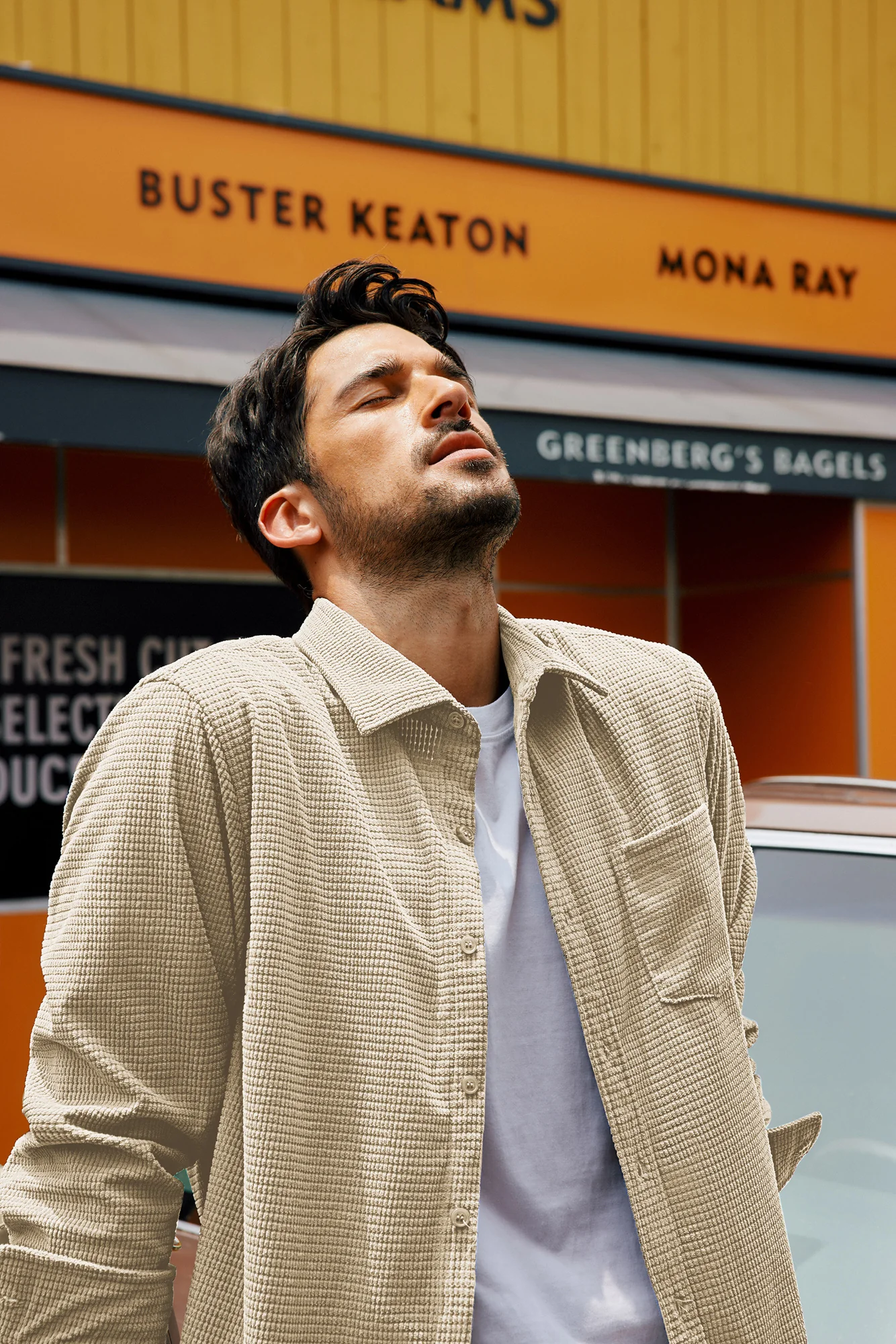 Men Stylish Textured Shirt Long Sleeve Classic Collar Button-up Tops - Image 32