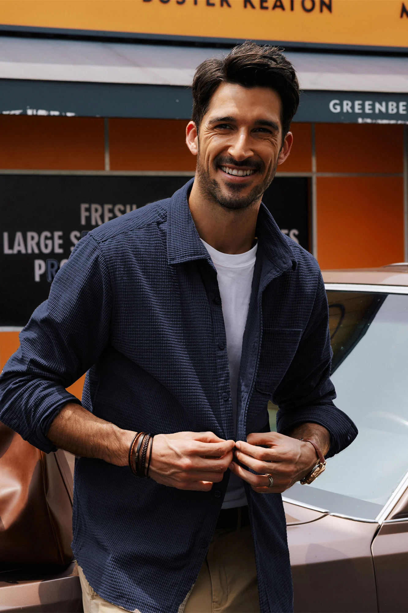 Men Stylish Textured Shirt Long Sleeve Classic Collar Button-up Tops - Image 8