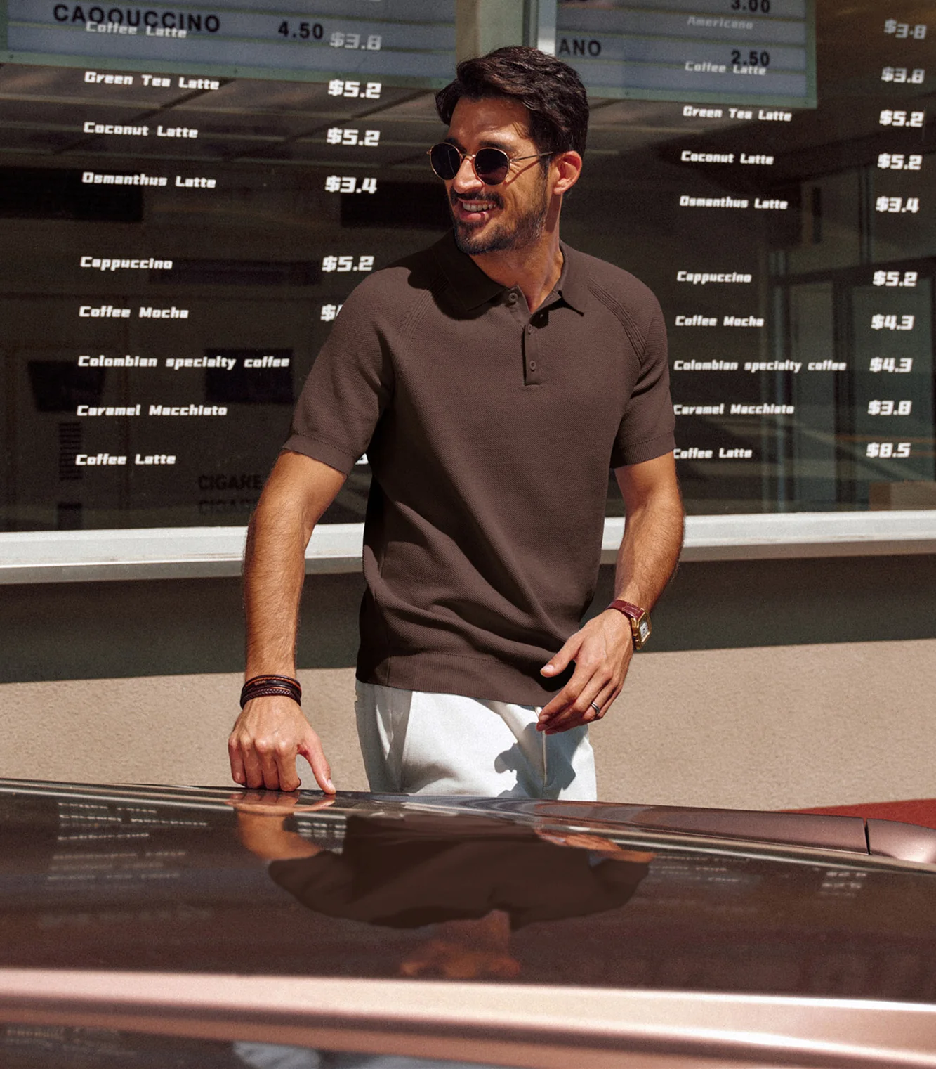 Men Textured Knitted Polo-Shirt Short Sleeve Lapel Collar Button-up Neck Tops - Image 22