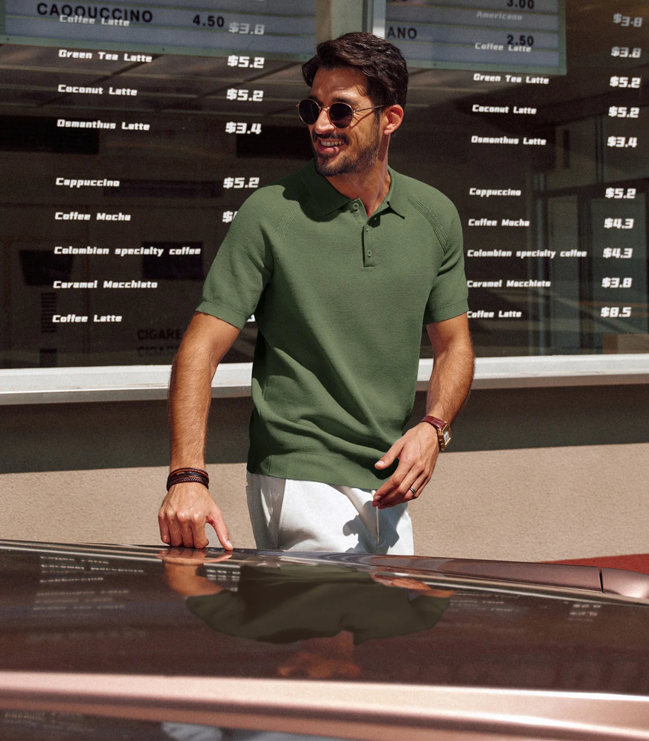 Men Textured Knitted Polo-Shirt Short Sleeve Lapel Collar Button-up Neck Tops - Image 52