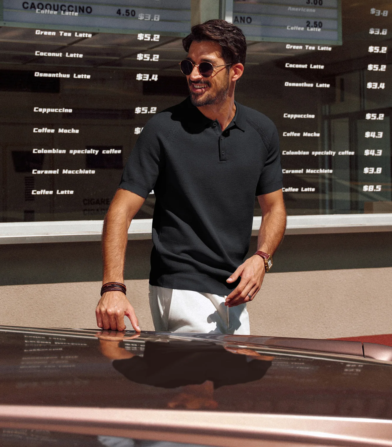 Men Textured Knitted Polo-Shirt Short Sleeve Lapel Collar Button-up Neck Tops - Image 8