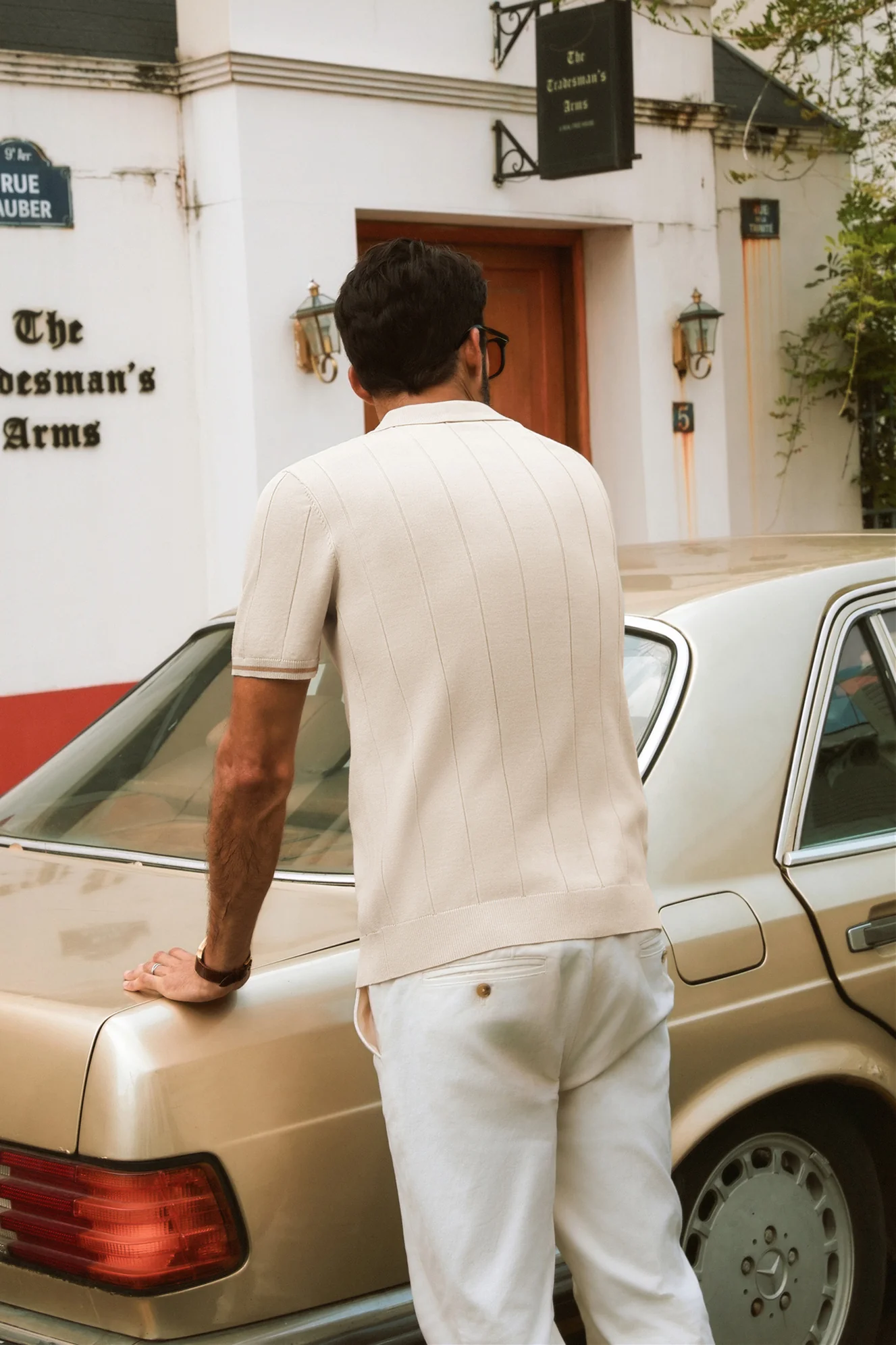 Men Textured Knitwear Short Sleeve Lapel Collar Zip-up Neck Knitted Tops - Image 10