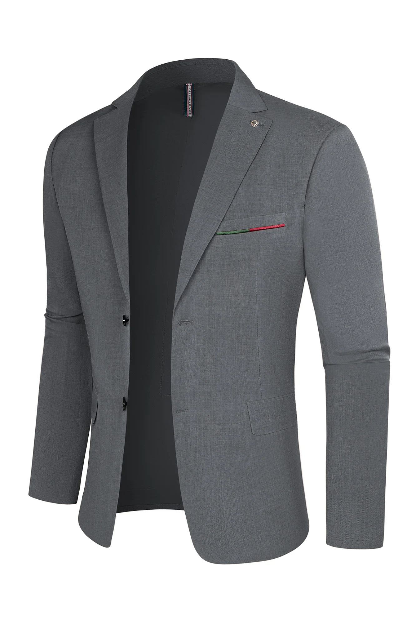 Men Two-Button Blazer Coat Long Sleeve Notch Lapel Back Slit Suit Coat - Image 16