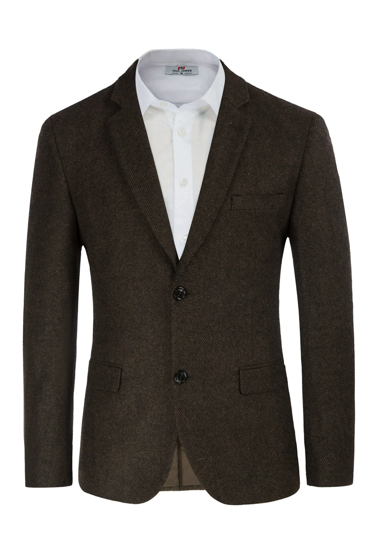 Men Two Buttons Blazer Coat Long Sleeve Notch Lapel Wool Blends Casual Coat - Image 6