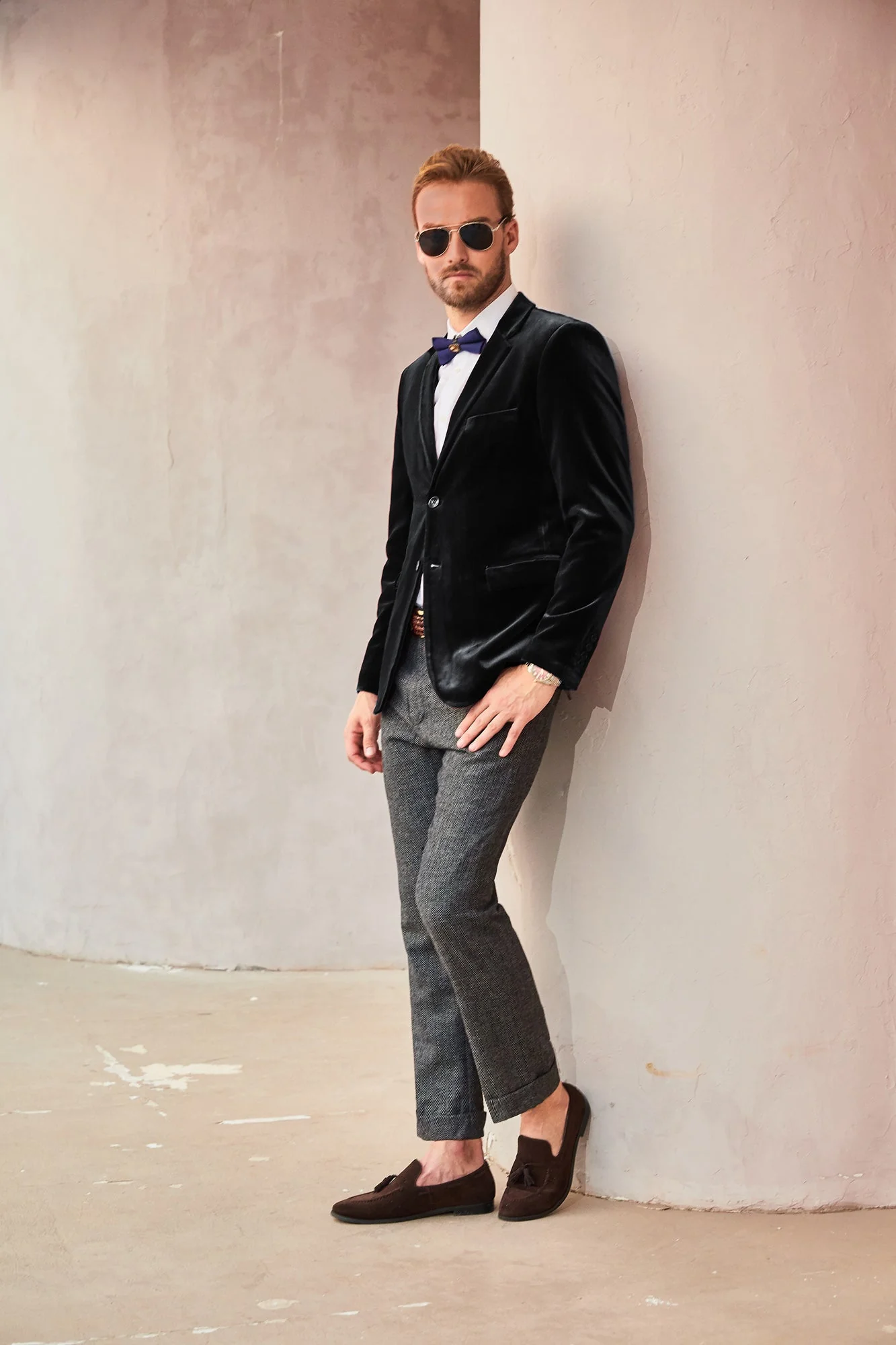 Men Velvet Party Blazer Stylish Notch Lapel Two Buttons Blazer Casual Coat - Image 15