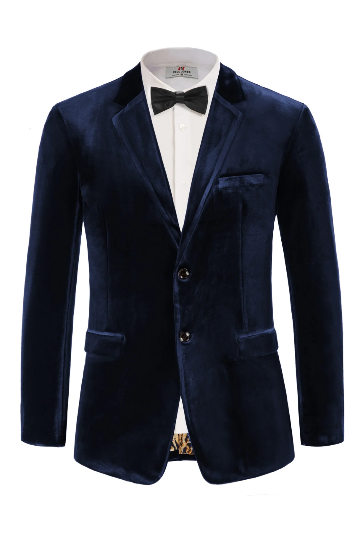 Men Velvet Party Blazer Stylish Notch Lapel Two Buttons Blazer Casual Coat - Image 7