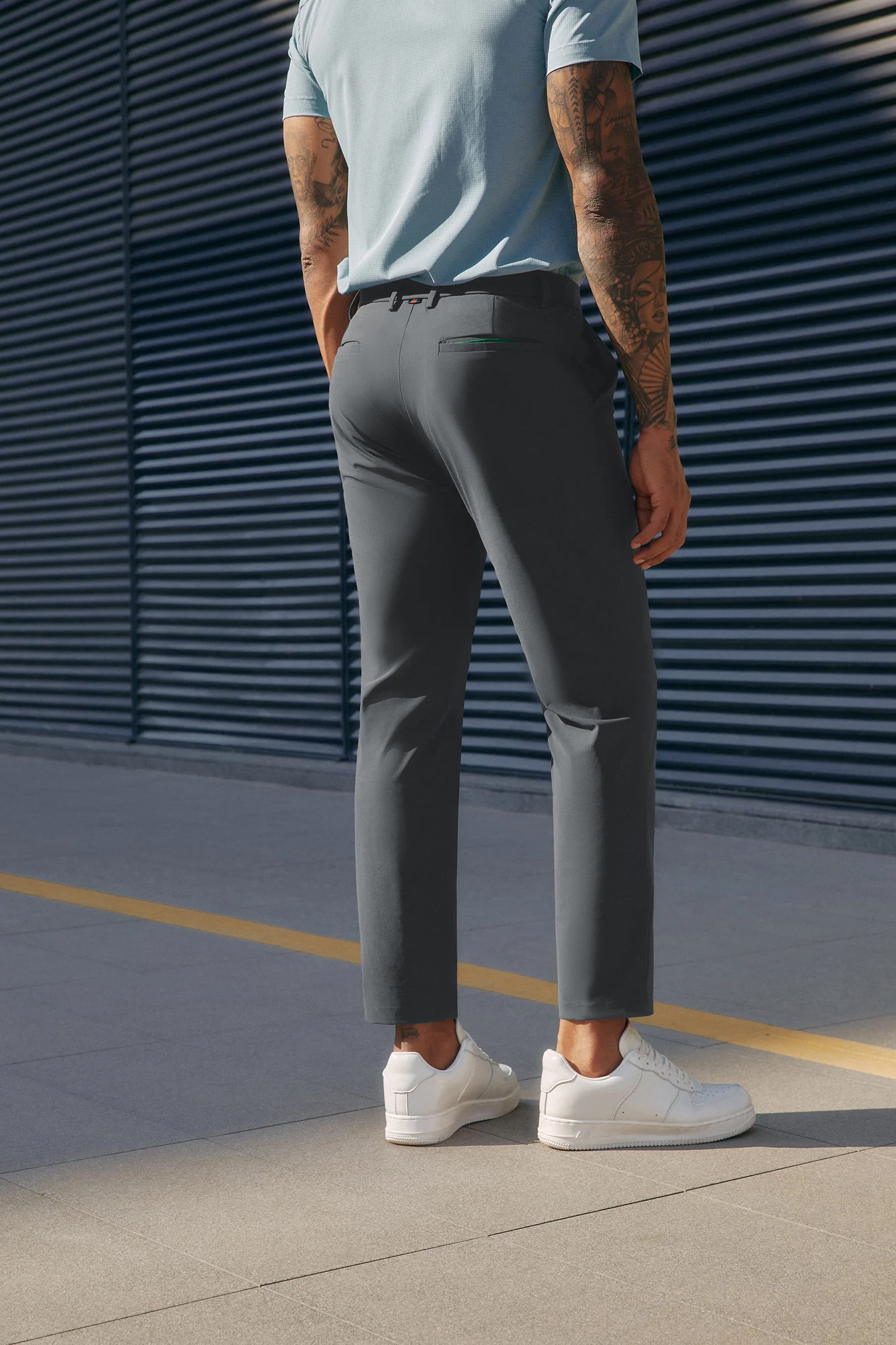 Men's 4-Way Stretch Pants Casual Slim Fit Lightweight Dress Workout Outdoor Sports Pants - Image 43