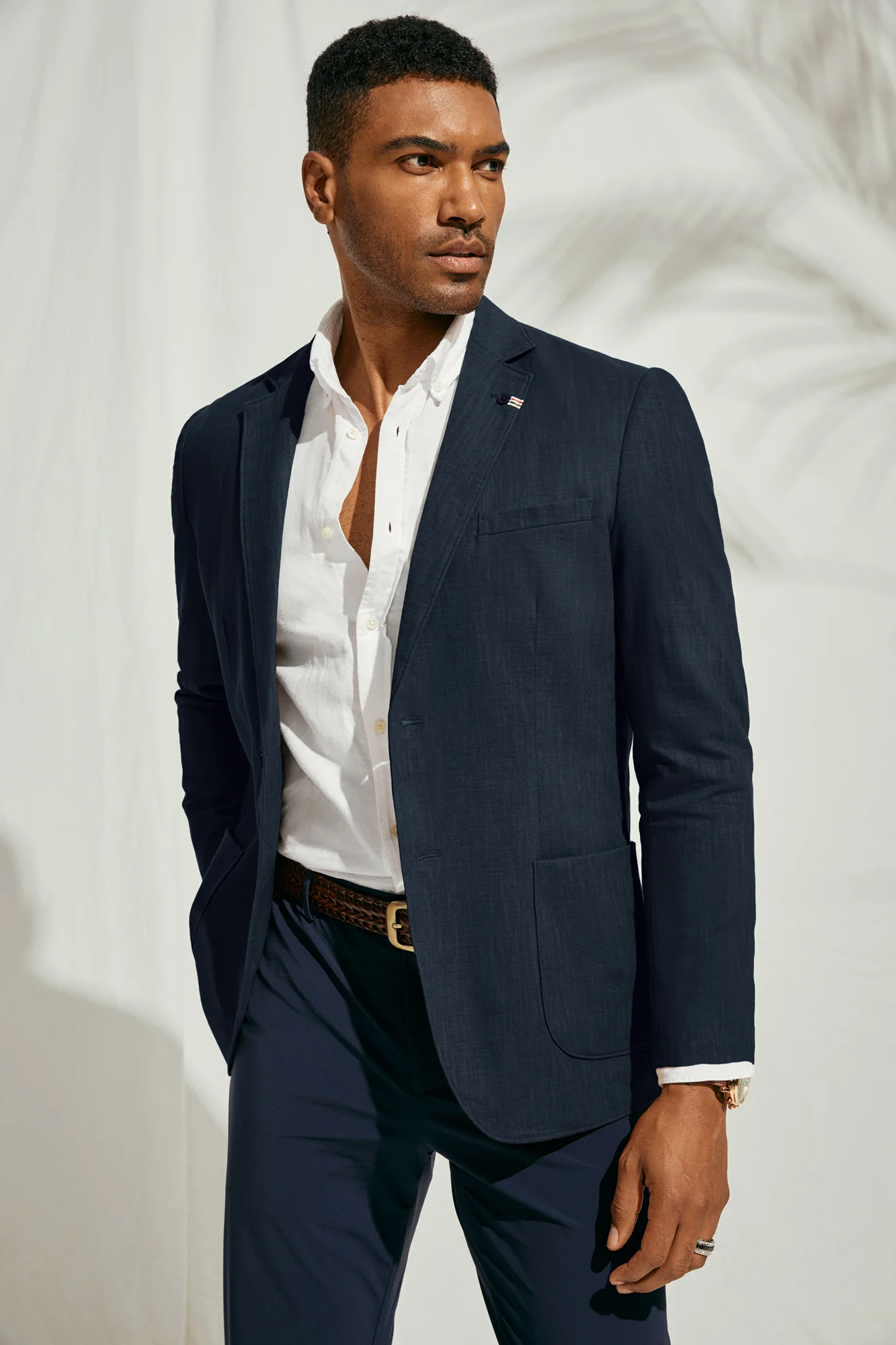 Mens Blazer Casual Cotton-Linen Sport Coat Lightweight 2 Button Unlined Suit Jackets - Image 11