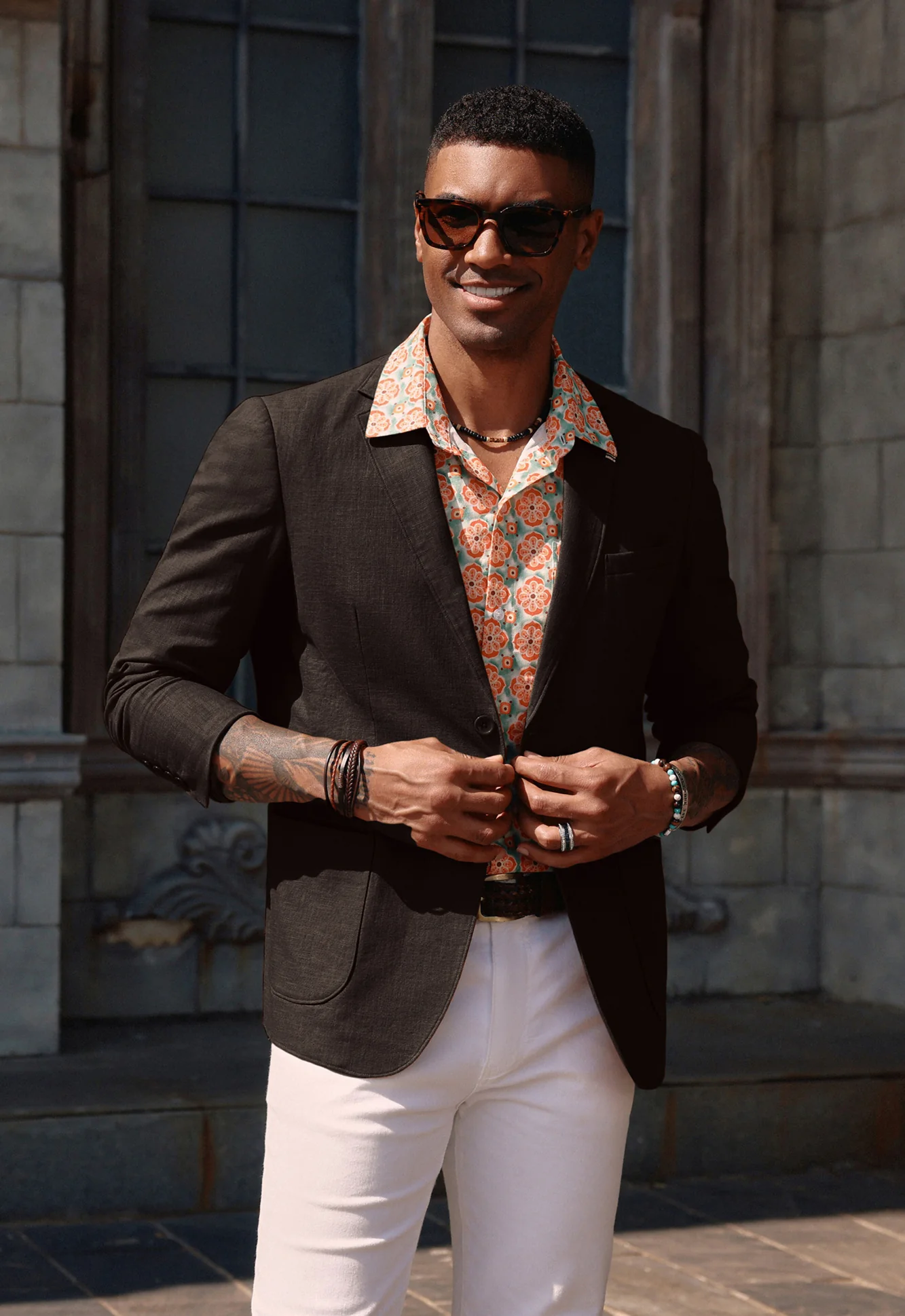 Mens Blazer Casual Cotton-Linen Sport Coat Lightweight 2 Button Unlined Suit Jackets - Image 41