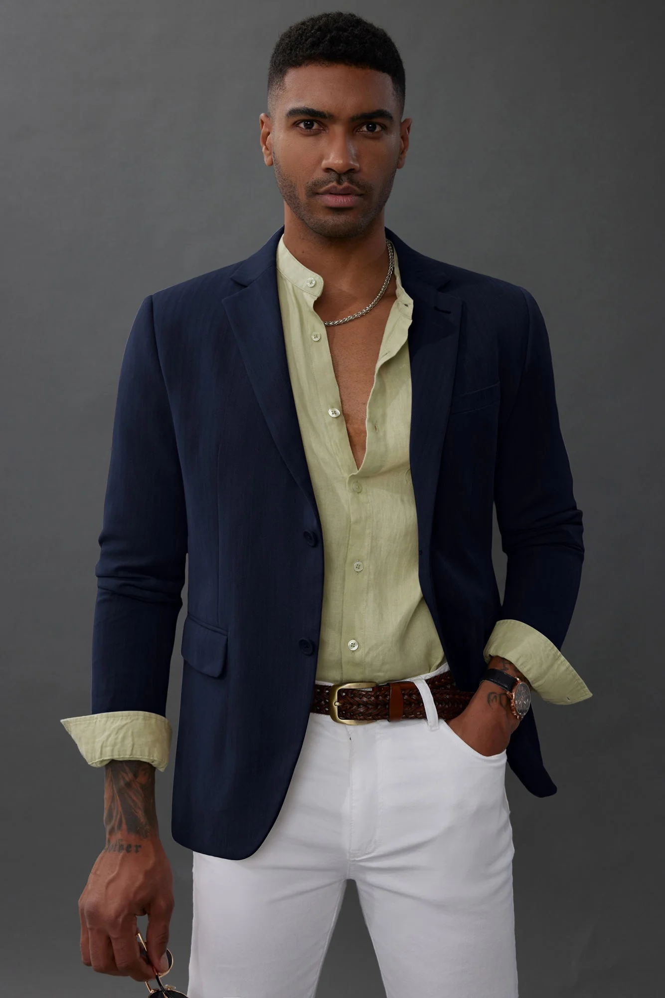 Mens Blazer Jacket Casual Herringbone Suit Jacket 2 Buttons Sports Coats for Wedding - Image 10