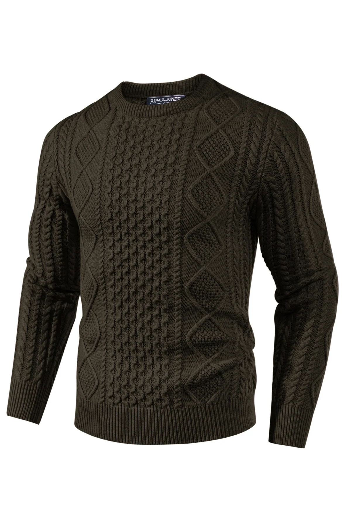 Men's Cable Knit Pullover Long Sleeve Ribbed Knit Pullover Regular Fit Crew Neck Jumper Sweater - Image 10